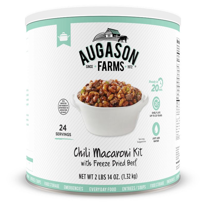 Augason Farms Chili Macaroni with Freeze Dried Beef Emergency Food Kit - 48oz