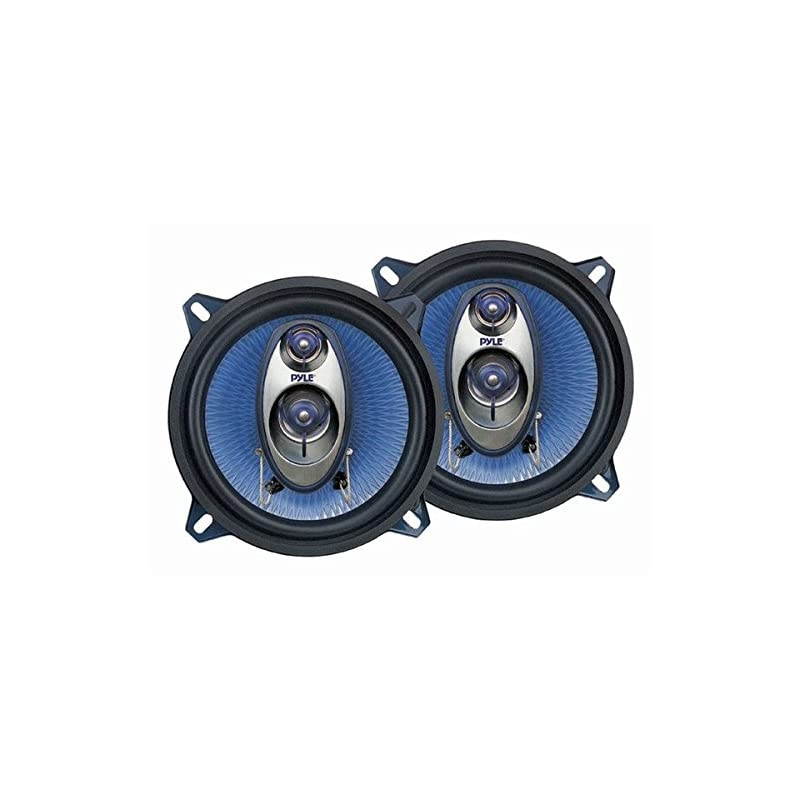 5.25&rdquo; Car Sound Speaker (Pair) - Upgraded Blue Poly Injection Cone 3-Way 200 Watt Peak w/Non-fatiguing Butyl Rubber Surround 100-20Khz Frequency Response 4 Ohm & 1" ASV Voice Coil -  PL53BL