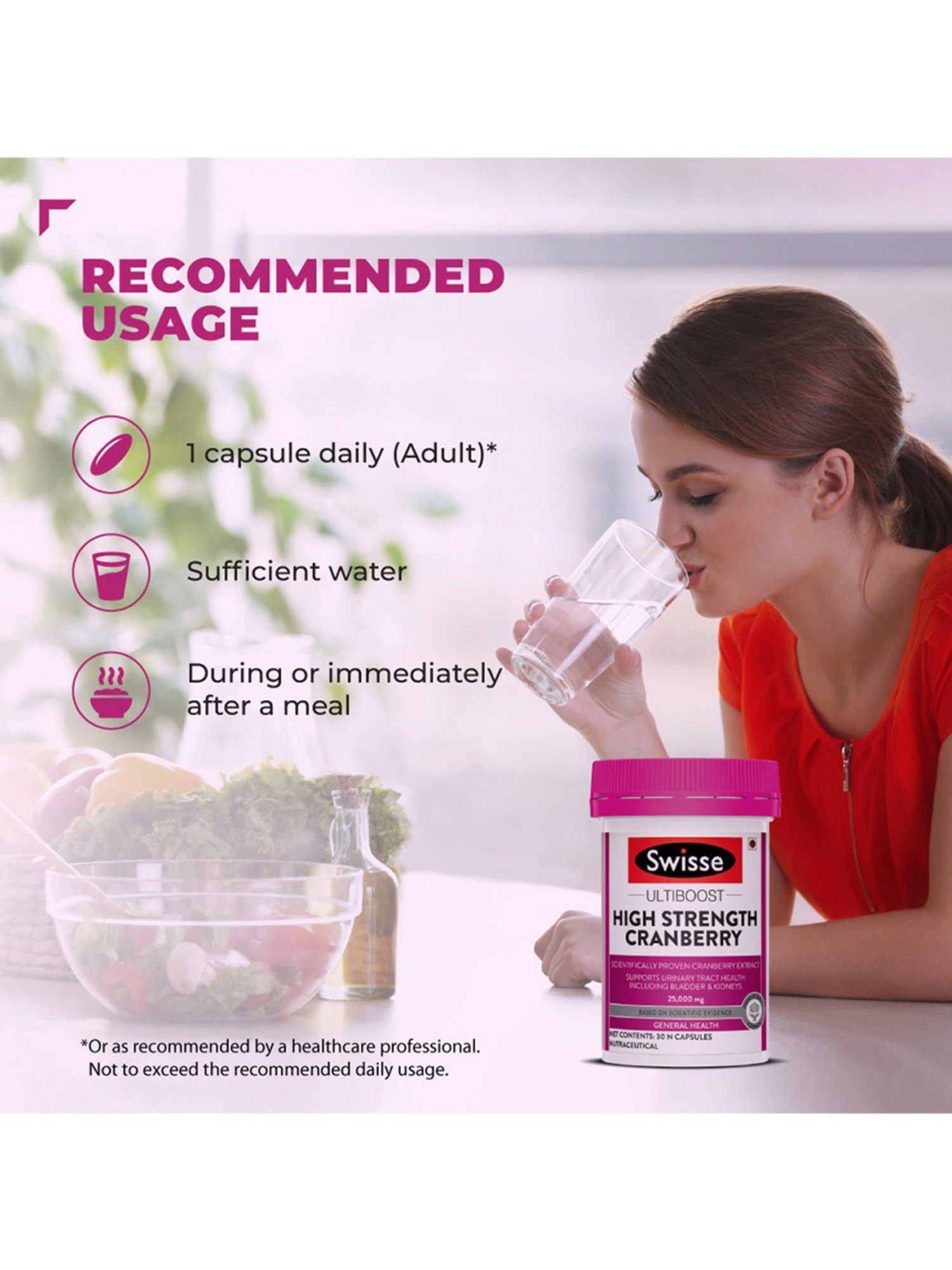 Swisse Ultiboost High Strength Cranberry Antioxidant Rich Supplements - 30 Tablets