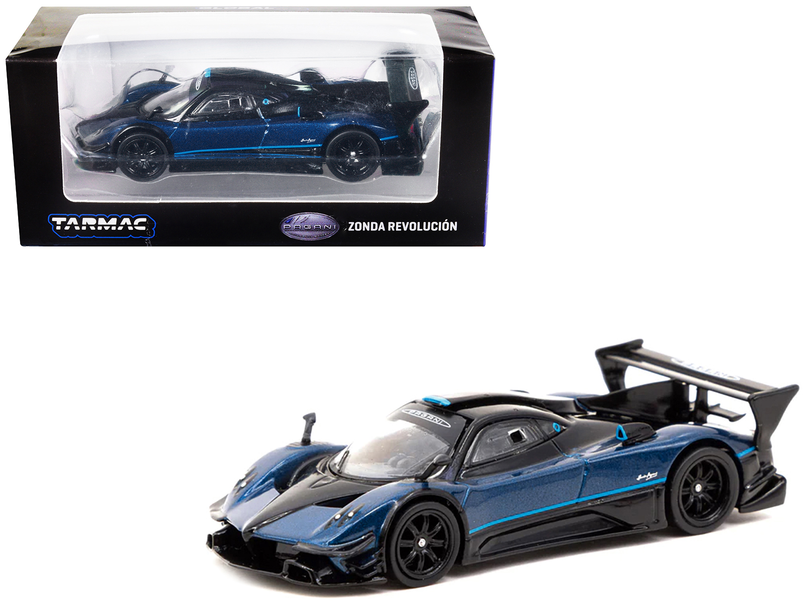 Pagani Zonda Revolucion Purple Metallic and Carbon with Extra Wheels 1/64 Diecast Model Car by CM Models