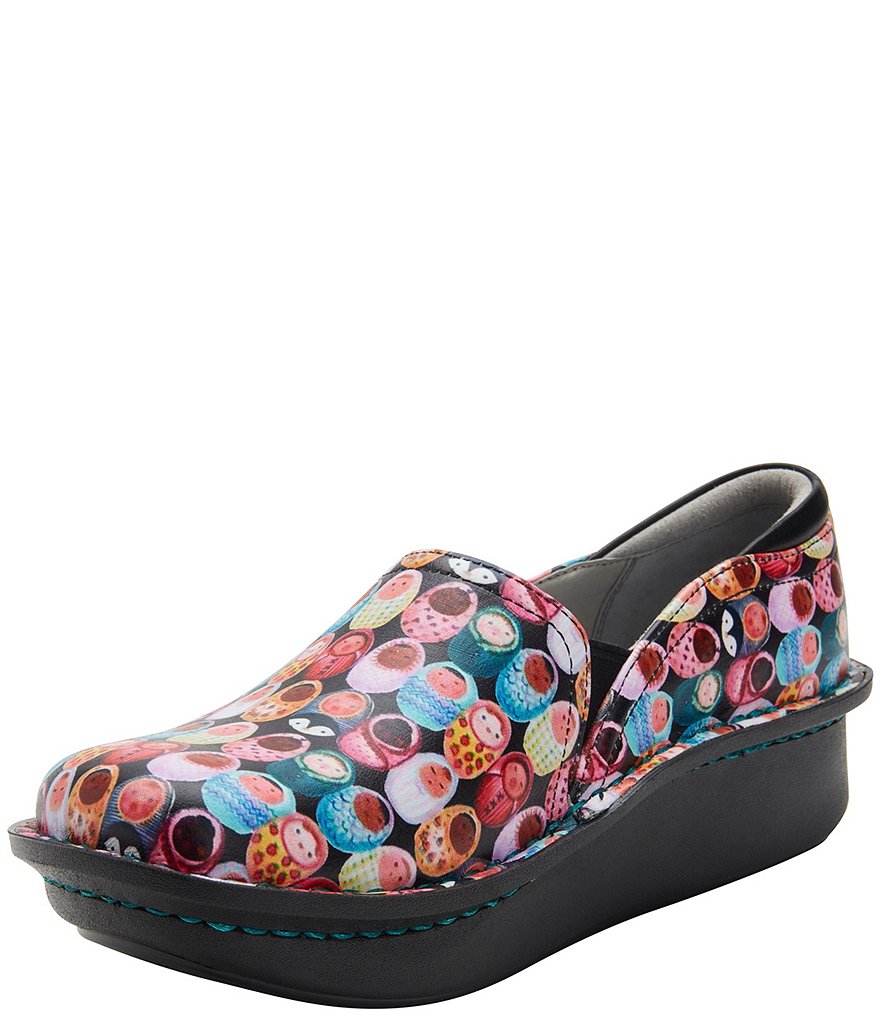 Alegria Debra Fresh Baked Printed Leather Clogs