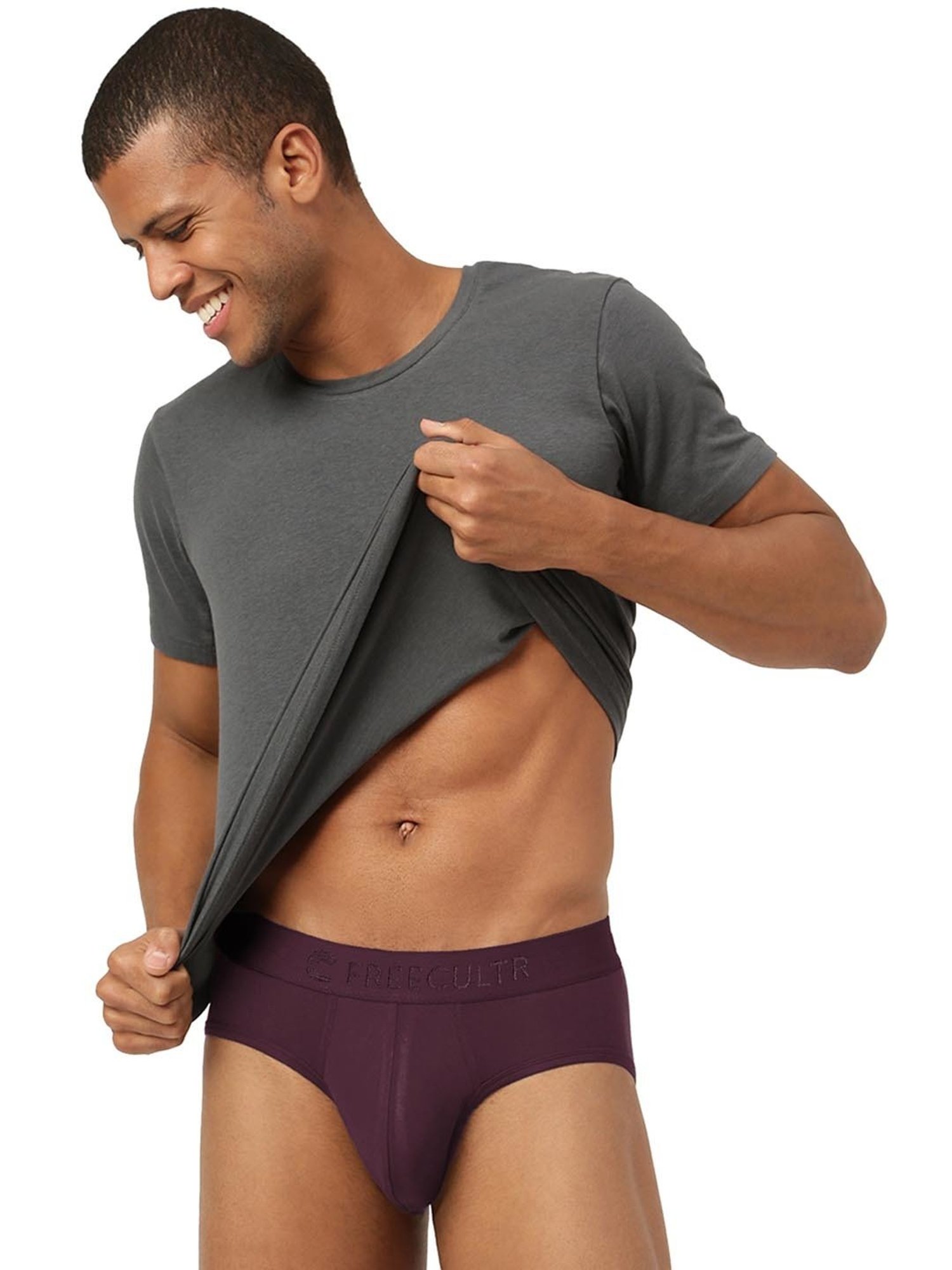 Freecultr Avocado Green & Port Wine Comfort Fit Briefs - Pack of 2