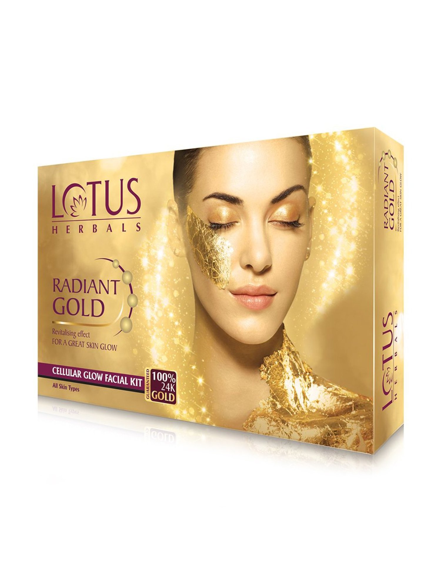Lotus Herbals Radiant Gold Cellular Glow Facial Kit Pack of 4