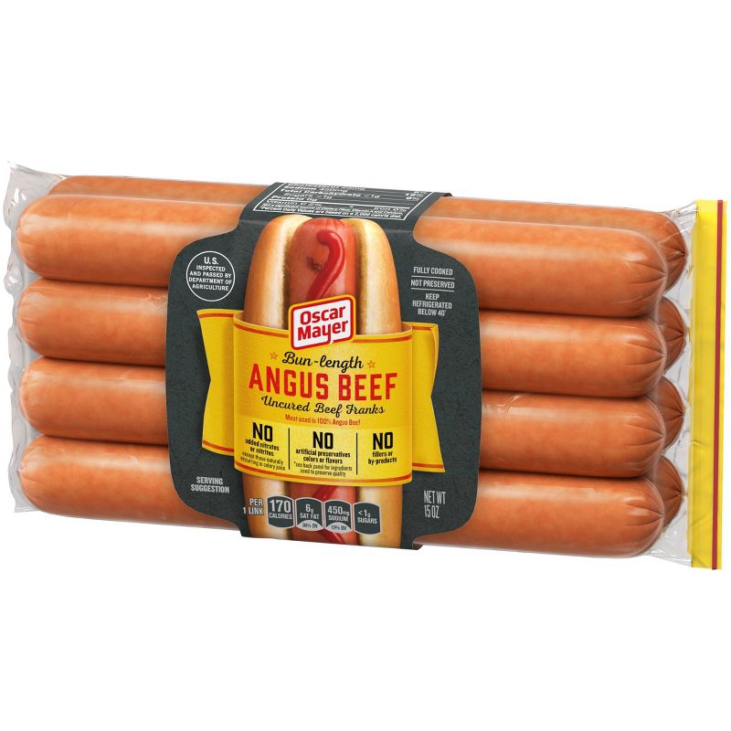 Oscar Mayer Bun-Length Uncured Angus Beef Franks - 15oz