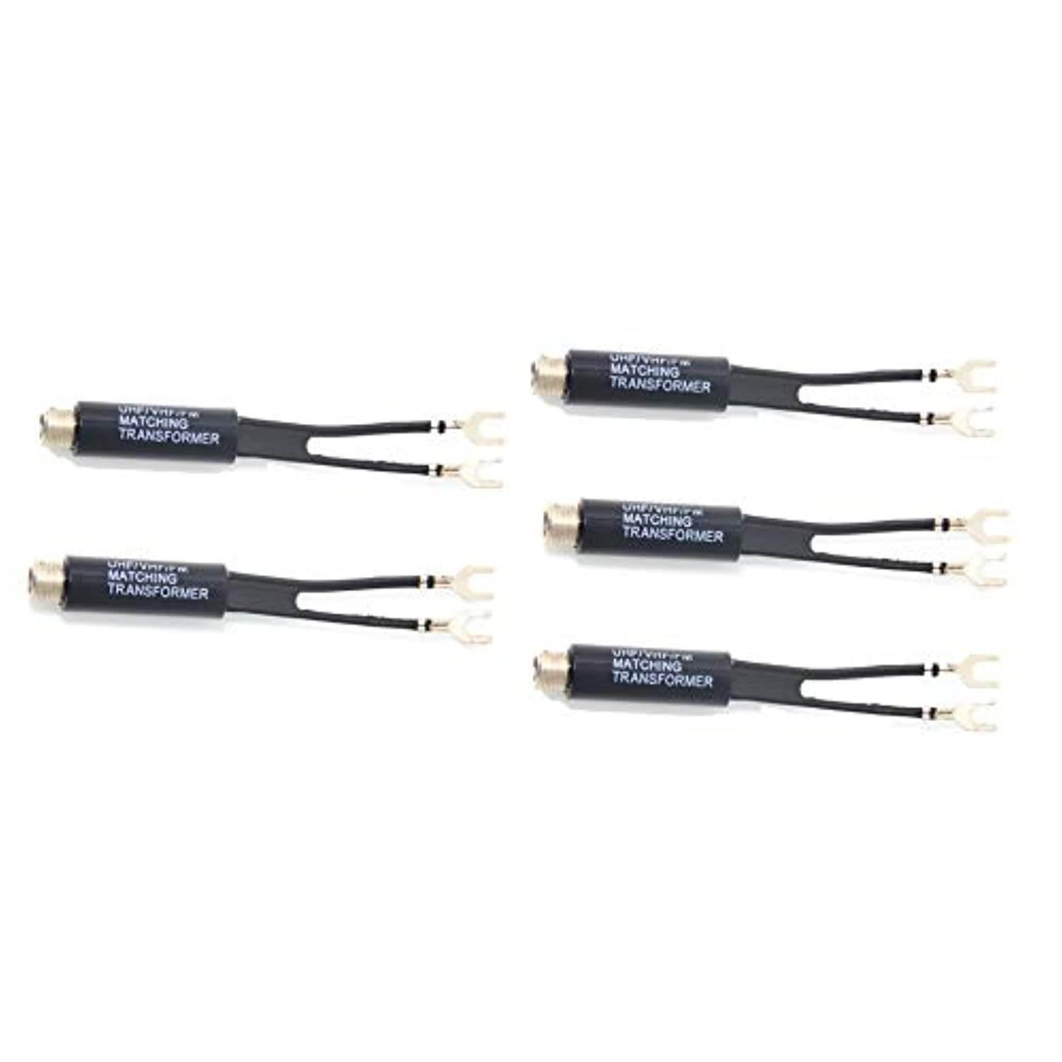 Balun Transformer, Ancable 5-Pack Indoor F Female 75 Ohm to 300 Ohm UHF/VHF Matching Transformer Adapter for Radio FM Receiver, TV, Coax Cable