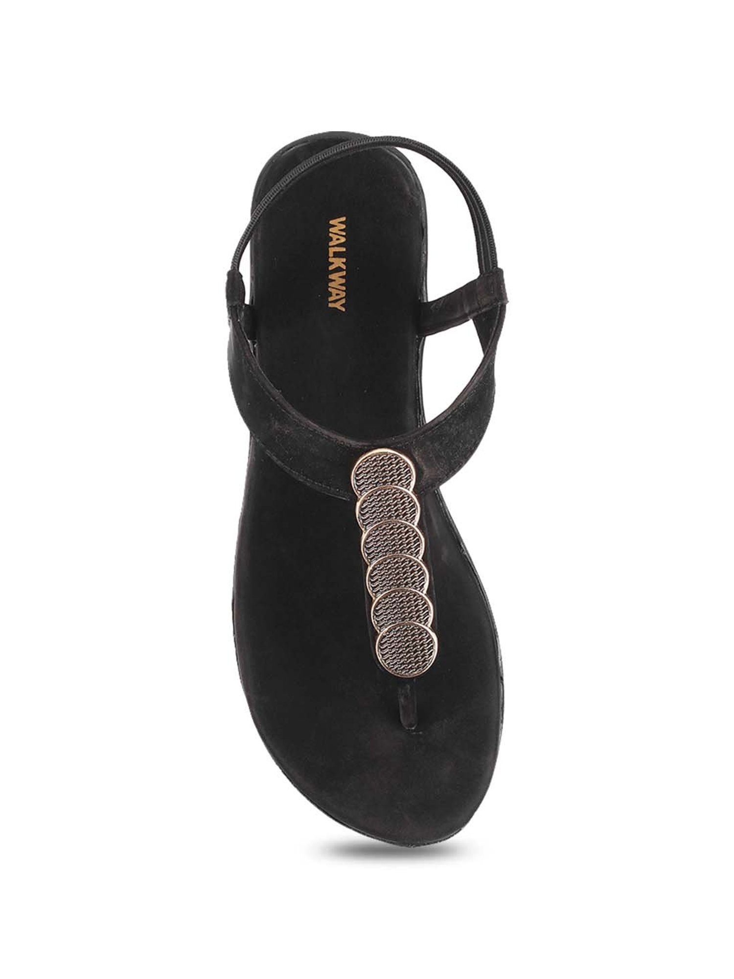 Walkway Women's Black Sling Back Sandals