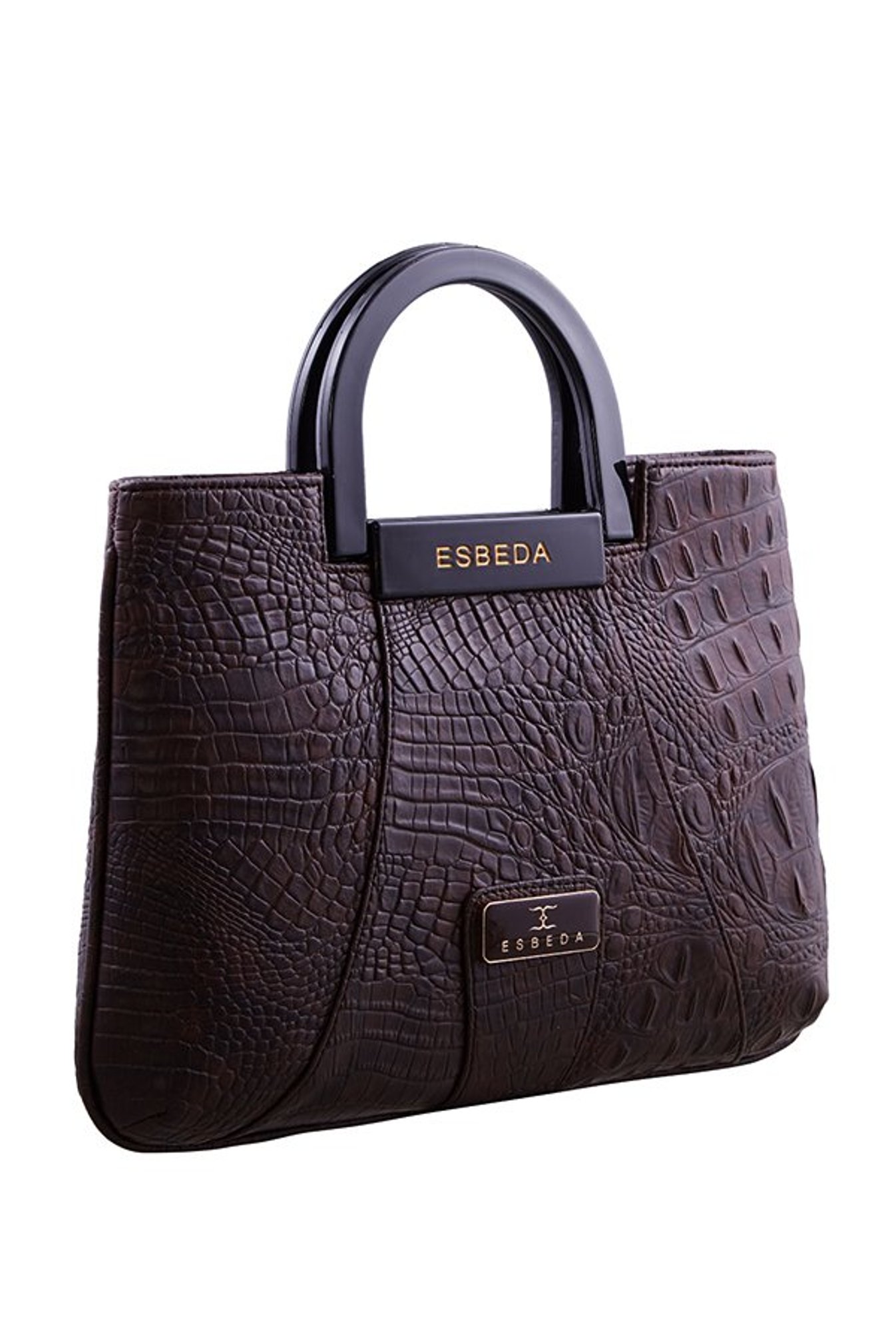 Esbeda Dark Brown Textured Handbag