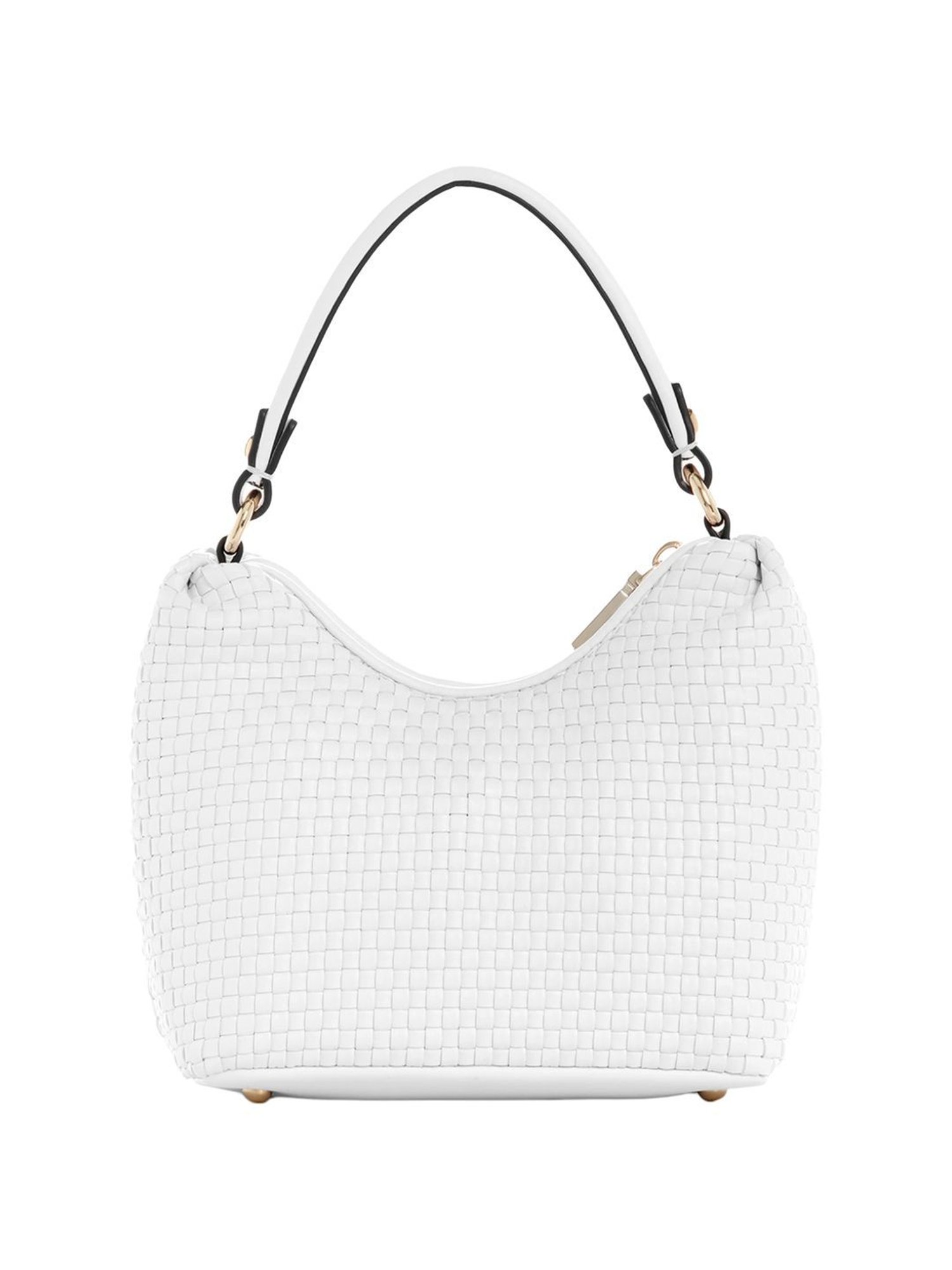 Guess White Textured Hobo Handbag