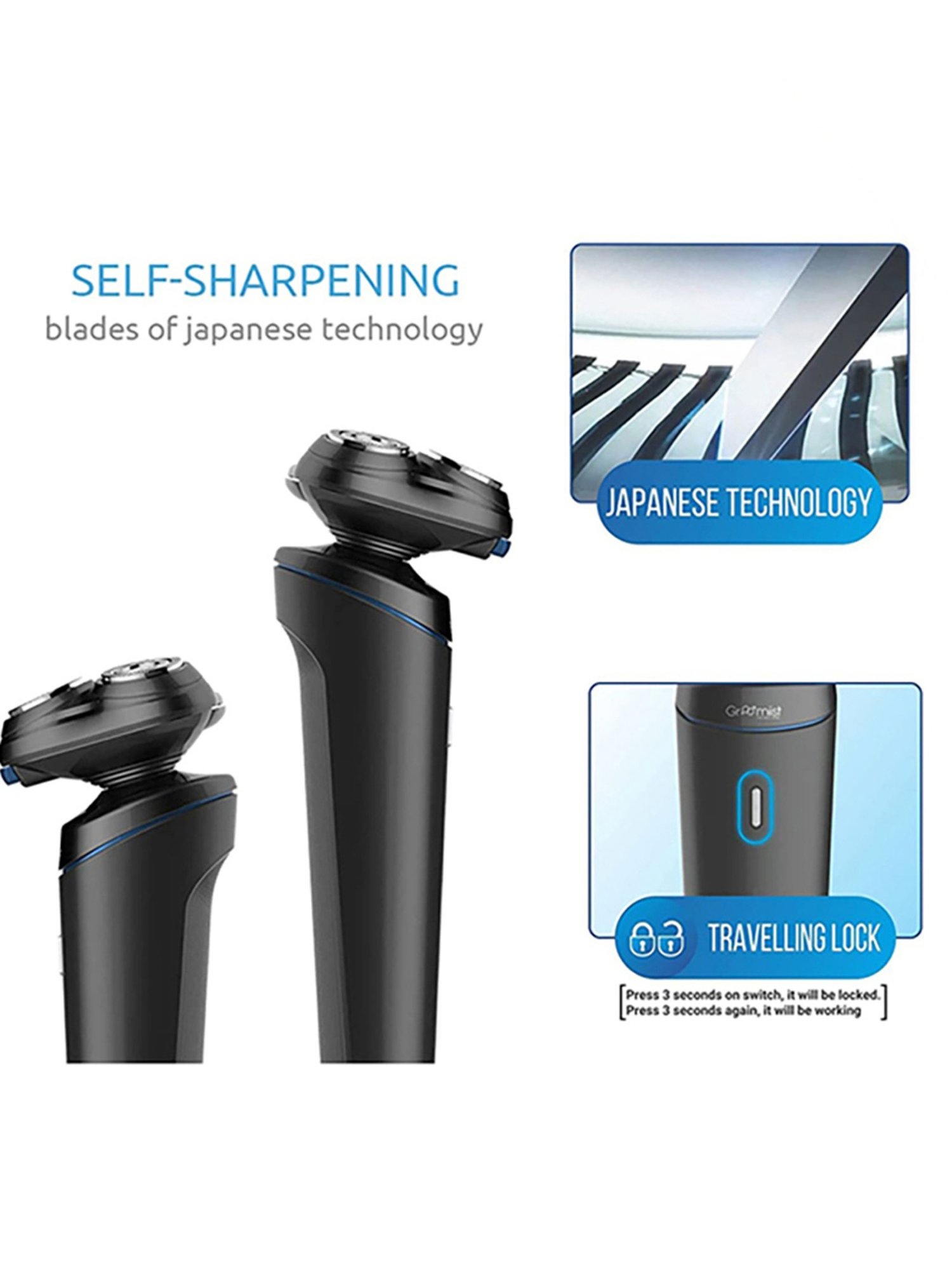 Groomiist PST-501 Platinum Series Cordless 3 in 1 Grooming Kit - 90 Min Runtime (Black)