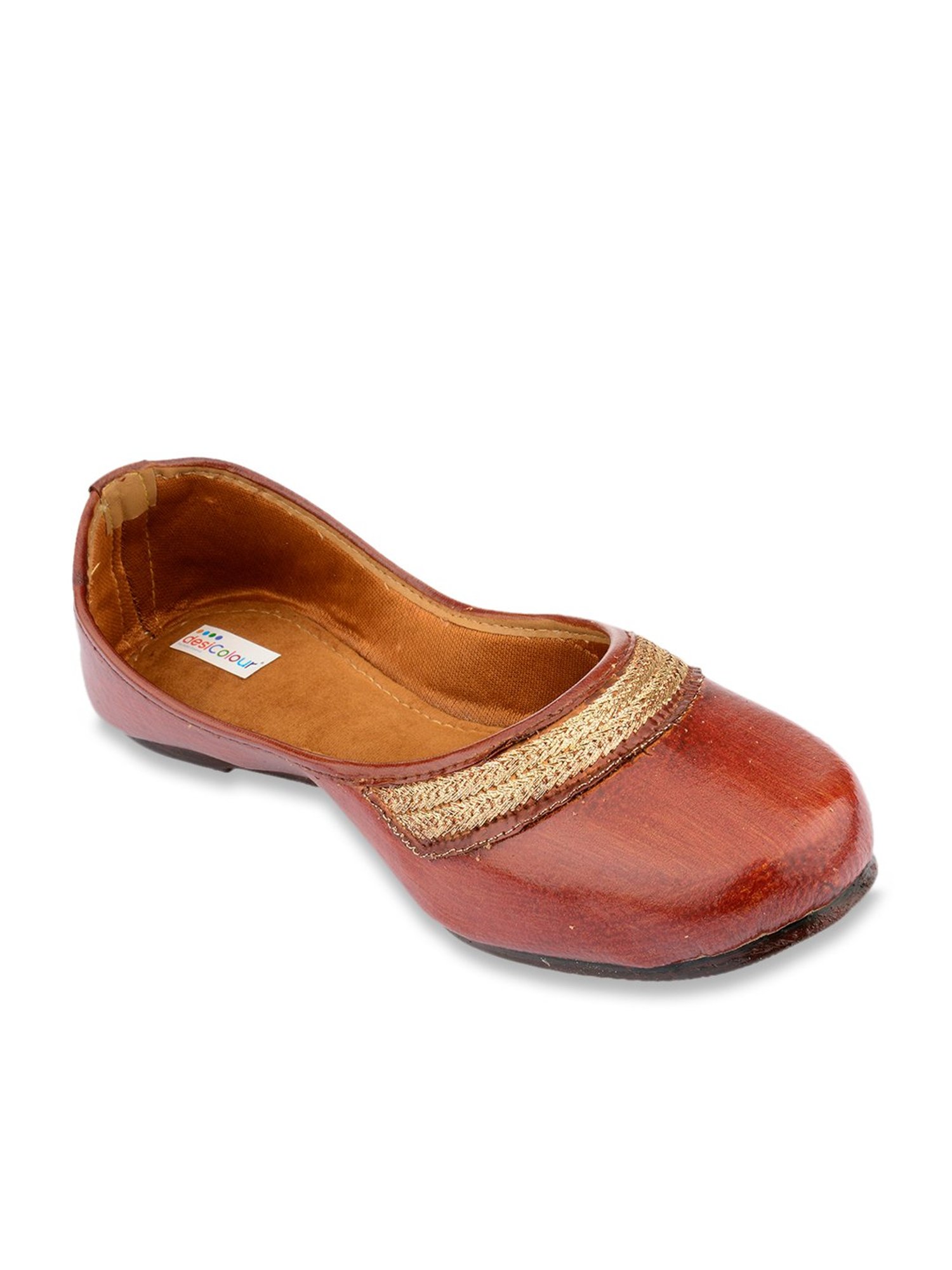 Desi Colour Women's Tan Ethnic Juttis