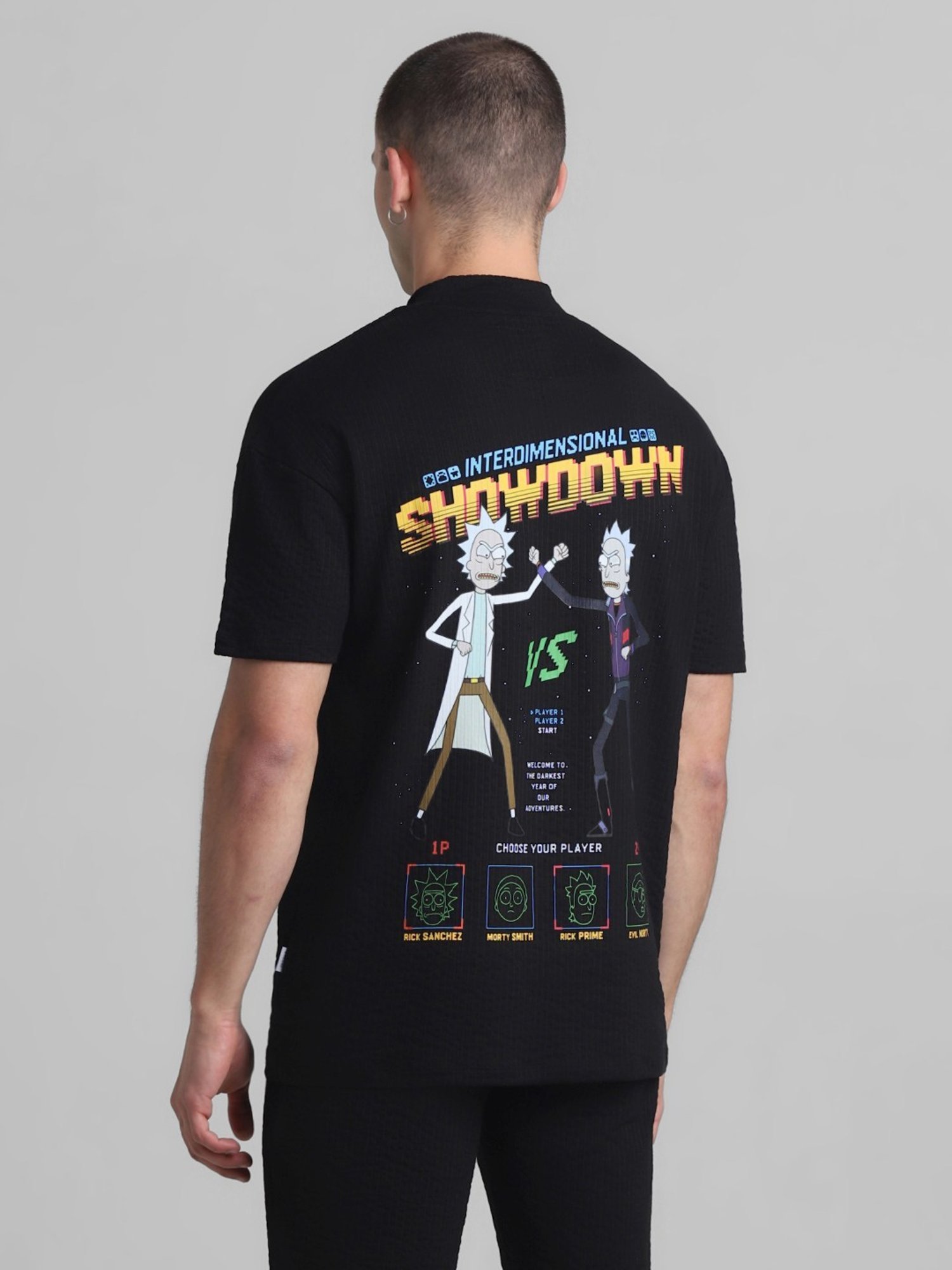 Jack & Jones Jet Black Cotton Boxy Fit Printed T-Shirt