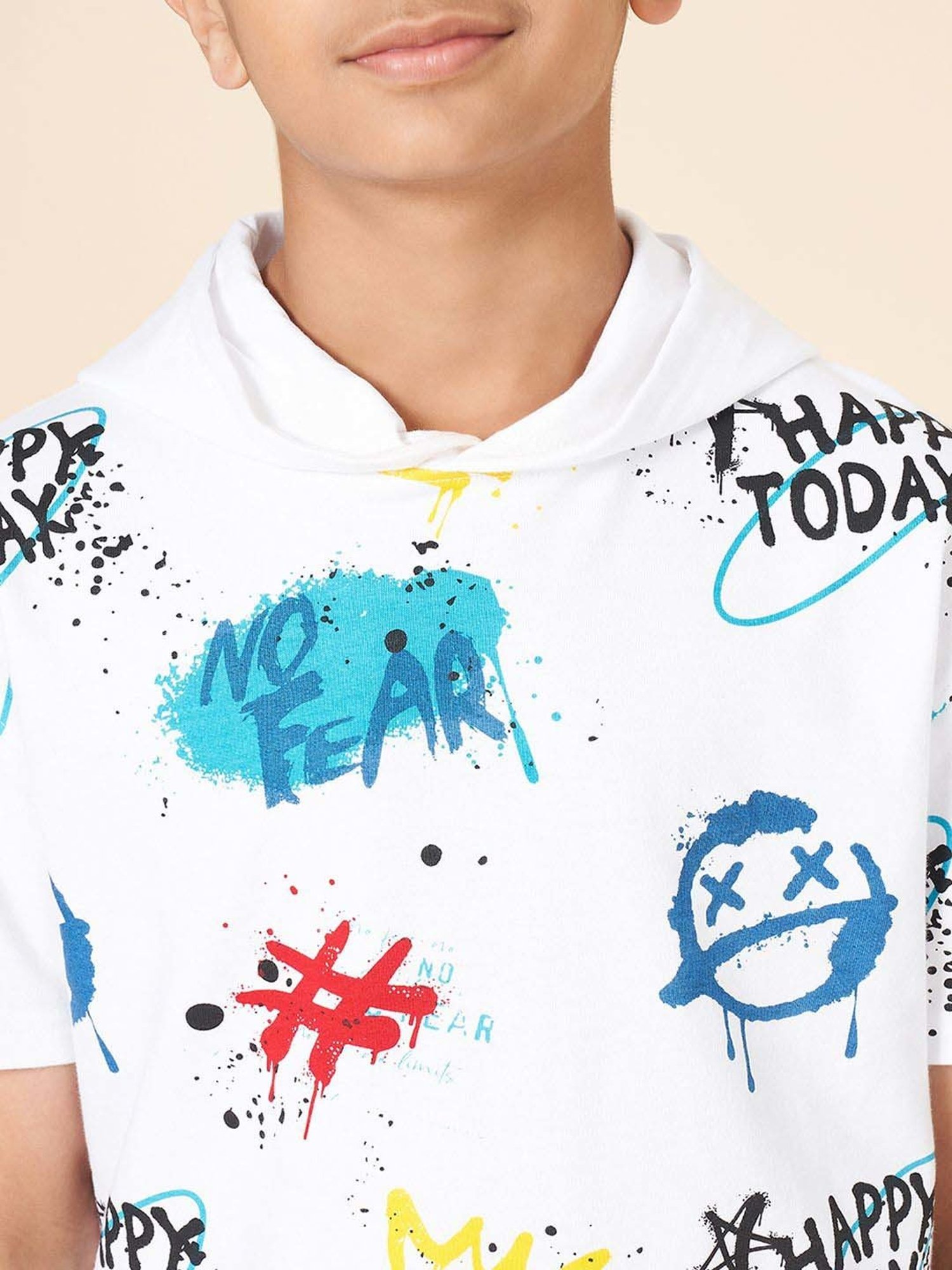 Coolsters by Pantaloons Boys Bright White Cotton Printed T-Shirts