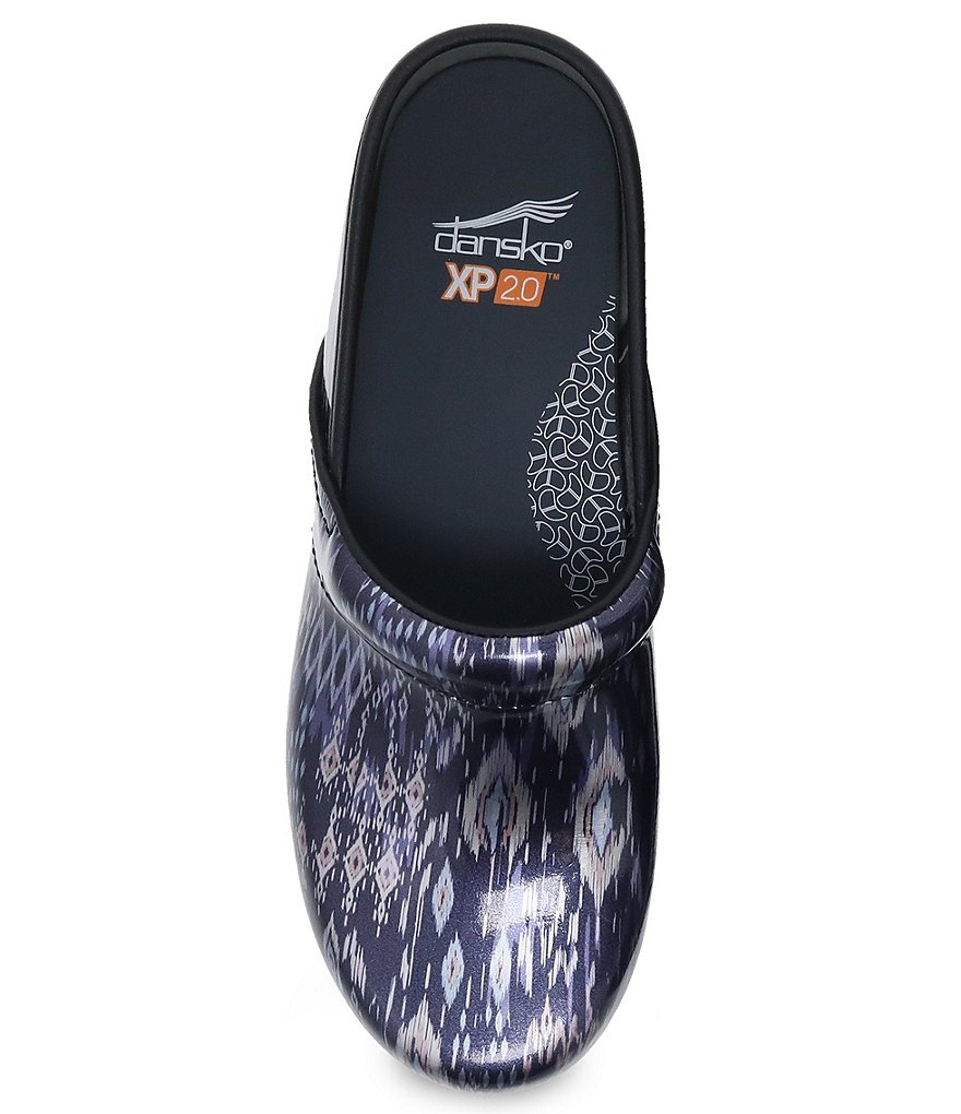 Dansko XP 2.0 Navy Ikat Patent Leather Clogs
