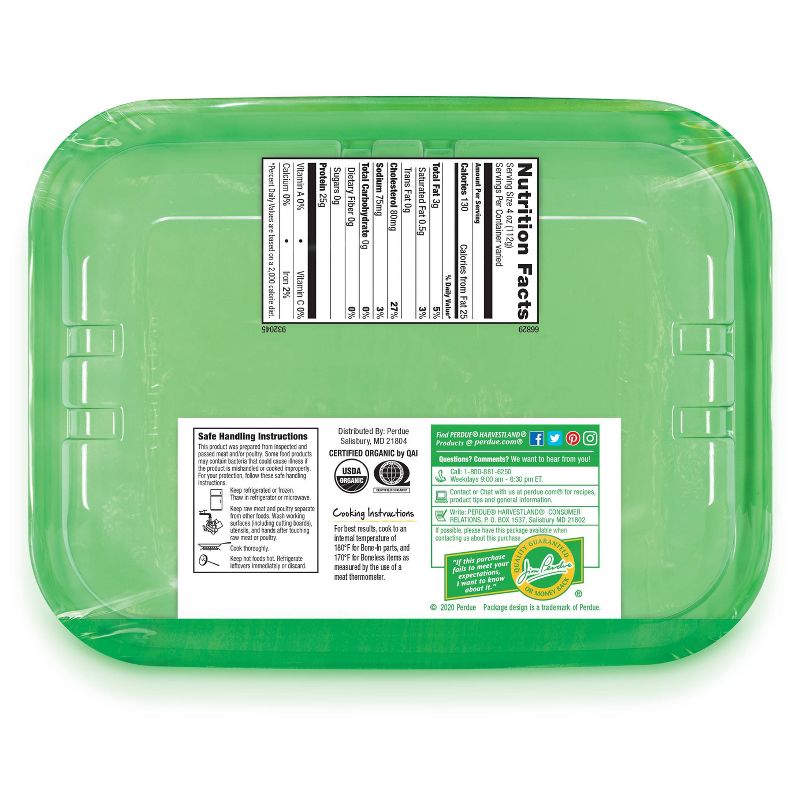 Perdue Harvestland Organic Grassfed Chicken Breast - 0.8-1.75 lbs - price per lb