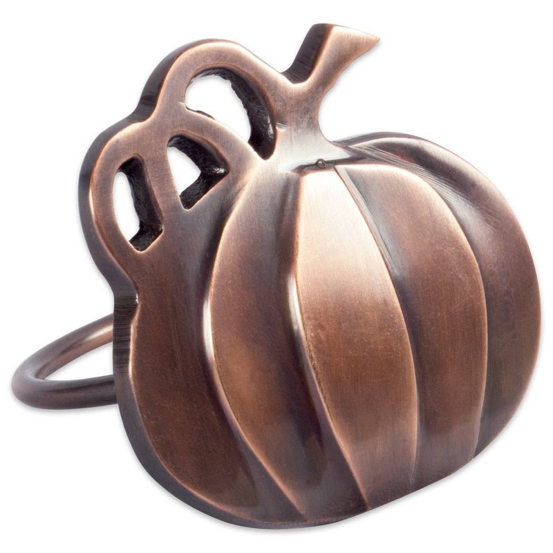 6pk Harvest Pumpkin Napkin Ring Bronze - Design Imports