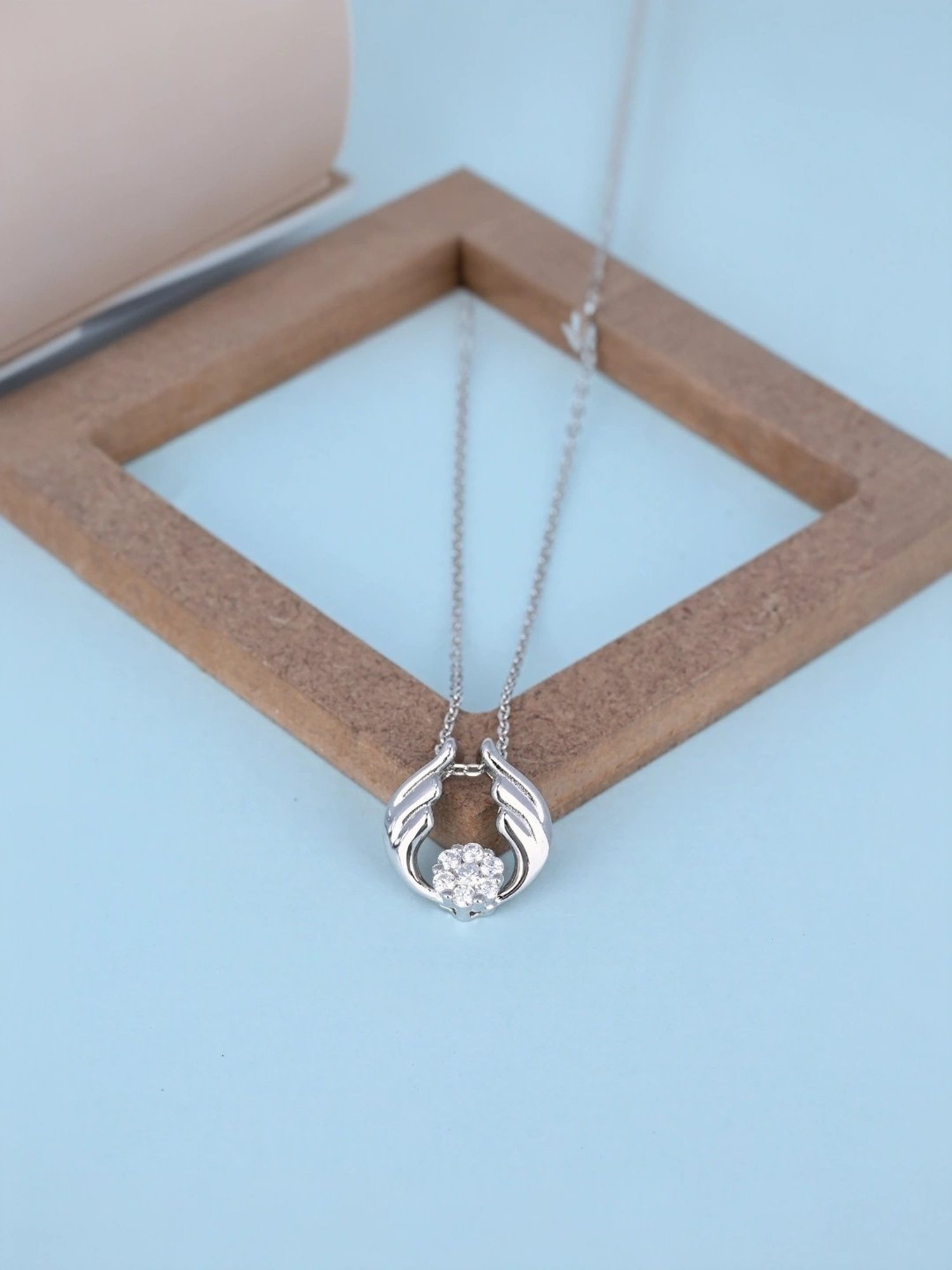 Touch925 Sterling Silver Forest Antlers Pendant Set For Women