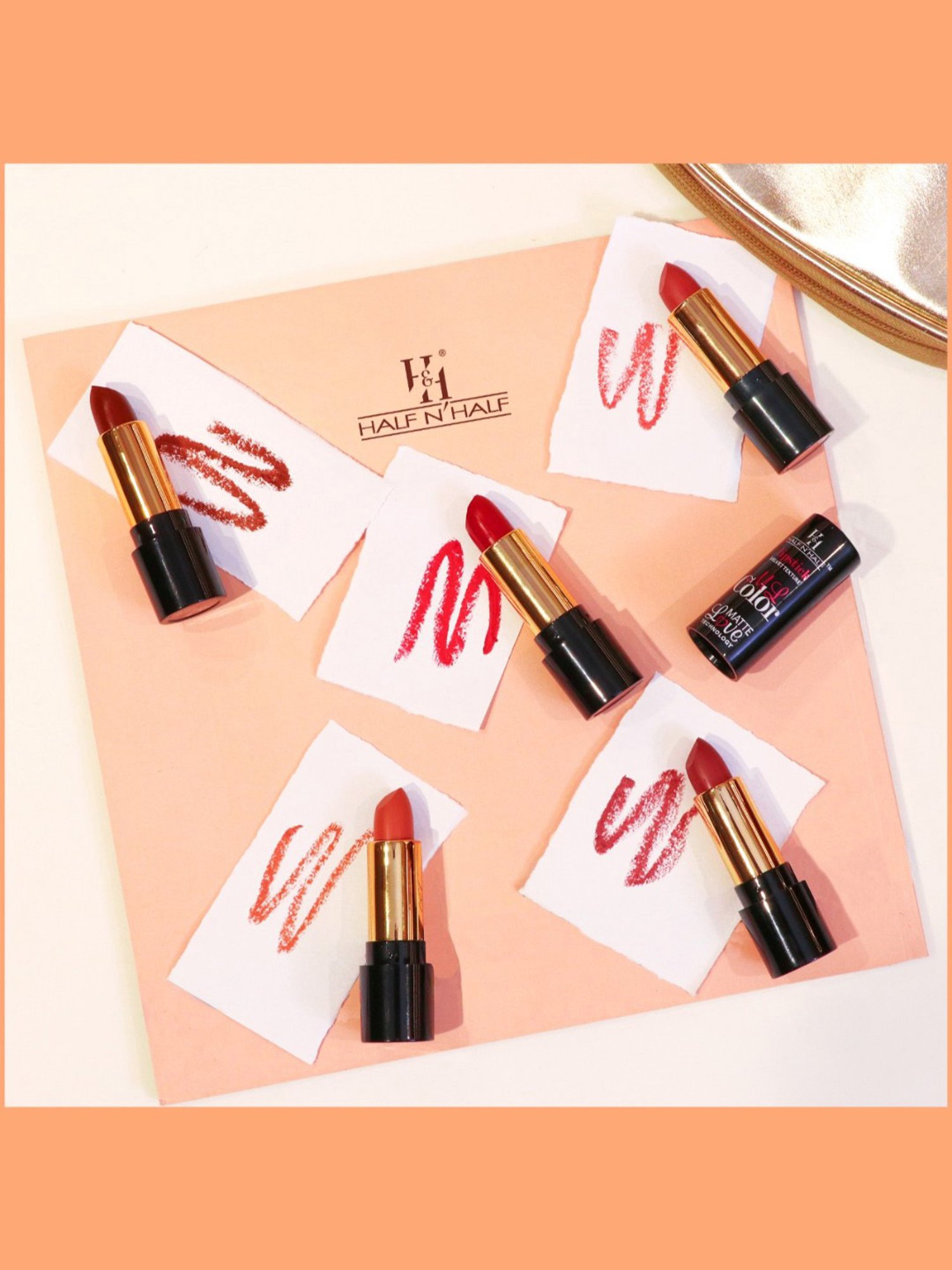 Half N Half My Color Velvet Texture Matte Lipstick Neon Pink - 3.8 gm