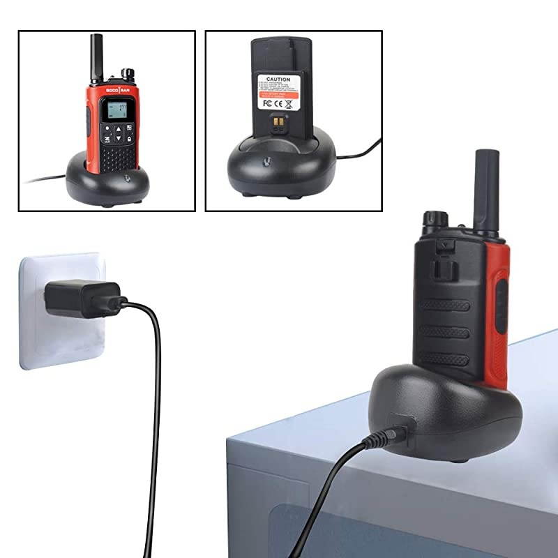 T80 Rechargeable Walkie Talkies for Adults 2 Pack Walkie-Talkie for Family Red Color FRS Two-Way Radio for Camping Family Boys Girls Gift