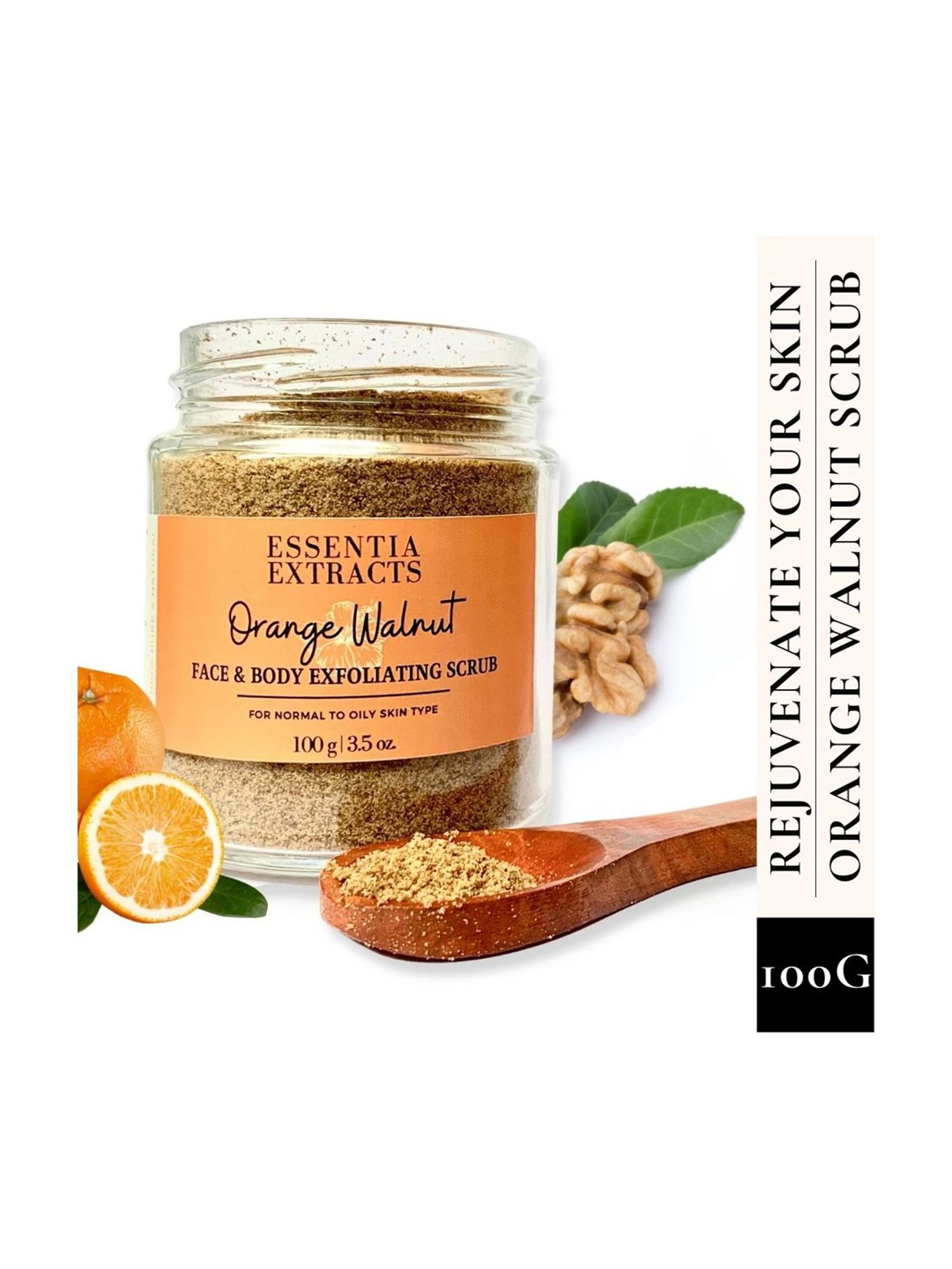 Essentia Extracts Orange Walnut Face & Body Exfoliating Scrub - 100 gm