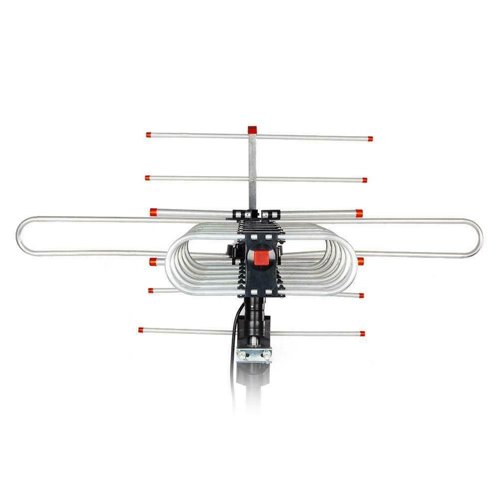 Leadzm Outdoor Amplified HD TV Antenna 360&deg;180 Mlies Digital UHF/VHF FM Radio