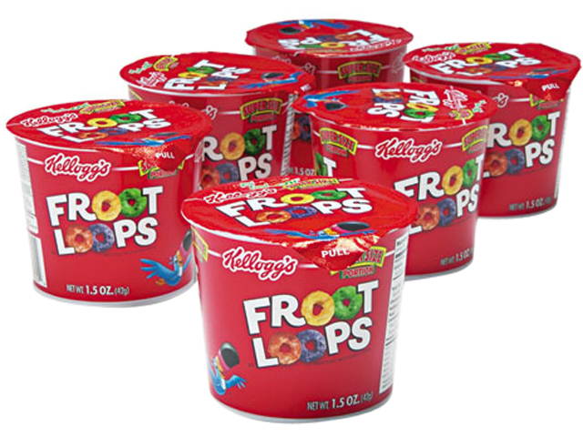 Kellogg&rsquo;s 01246 Froot Loops Breakfast Cereal, Single-Serve 1.5oz Cup, 6 Cups/Box