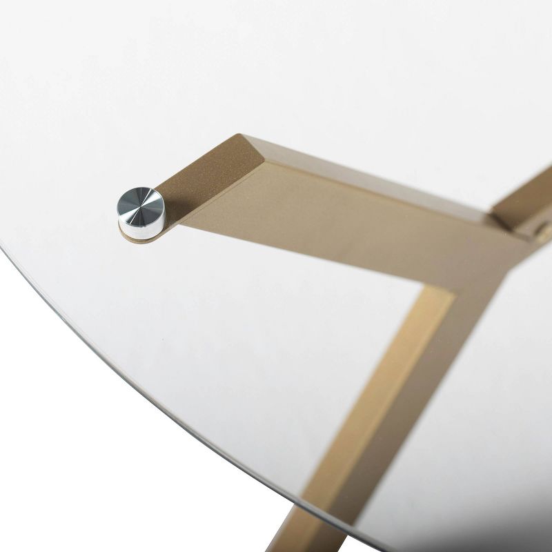 38" Archtech Round Coffee Table with Clear Glass Gold - Studio Designs Home