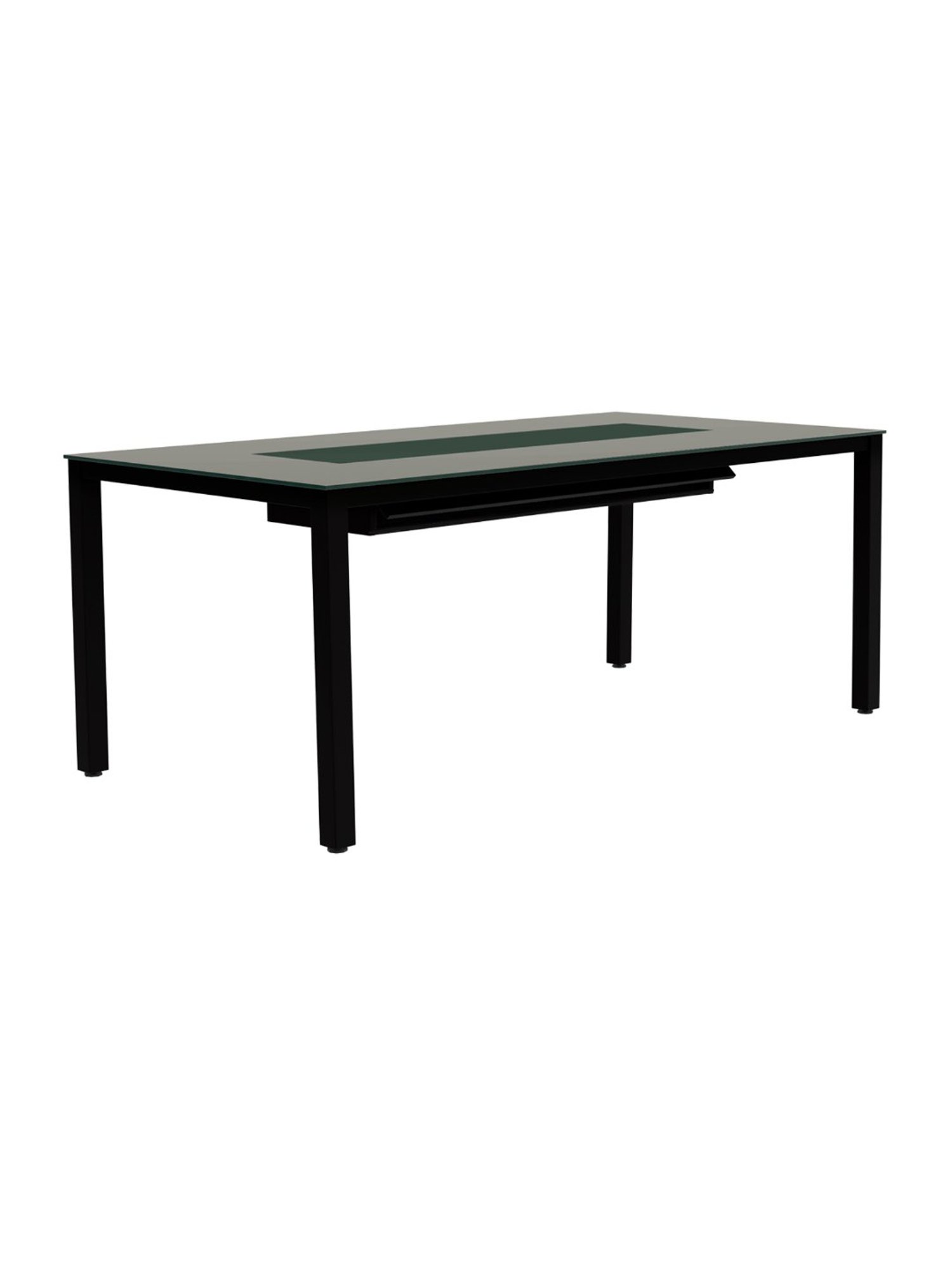 Godrej Interio Bezel Black & Green Metal 6 Seater Rectangular Dining Table