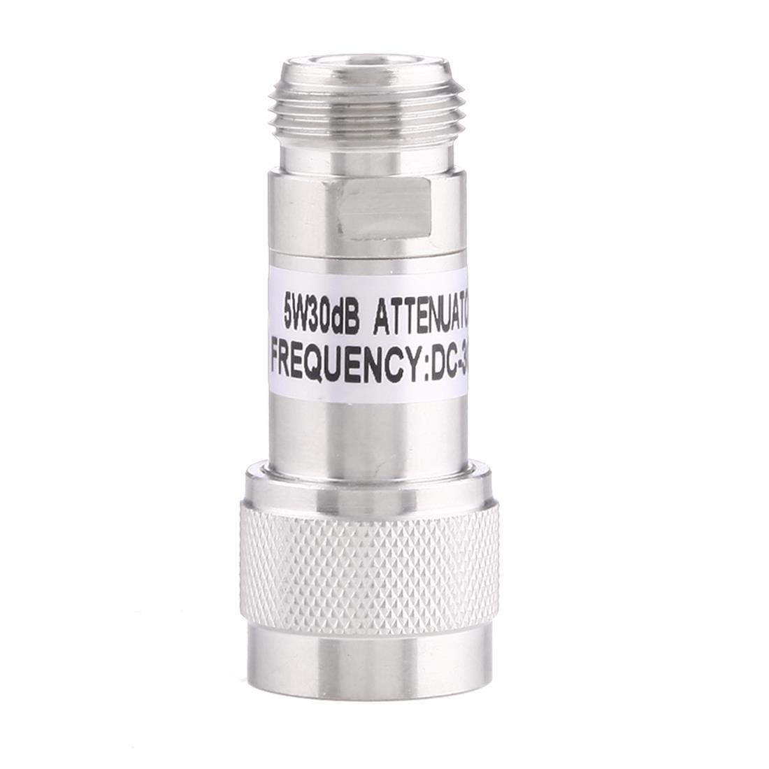 5W 30dBi N Female to N Male DC-13GHz Frequency Gain Attenuator(Silver)