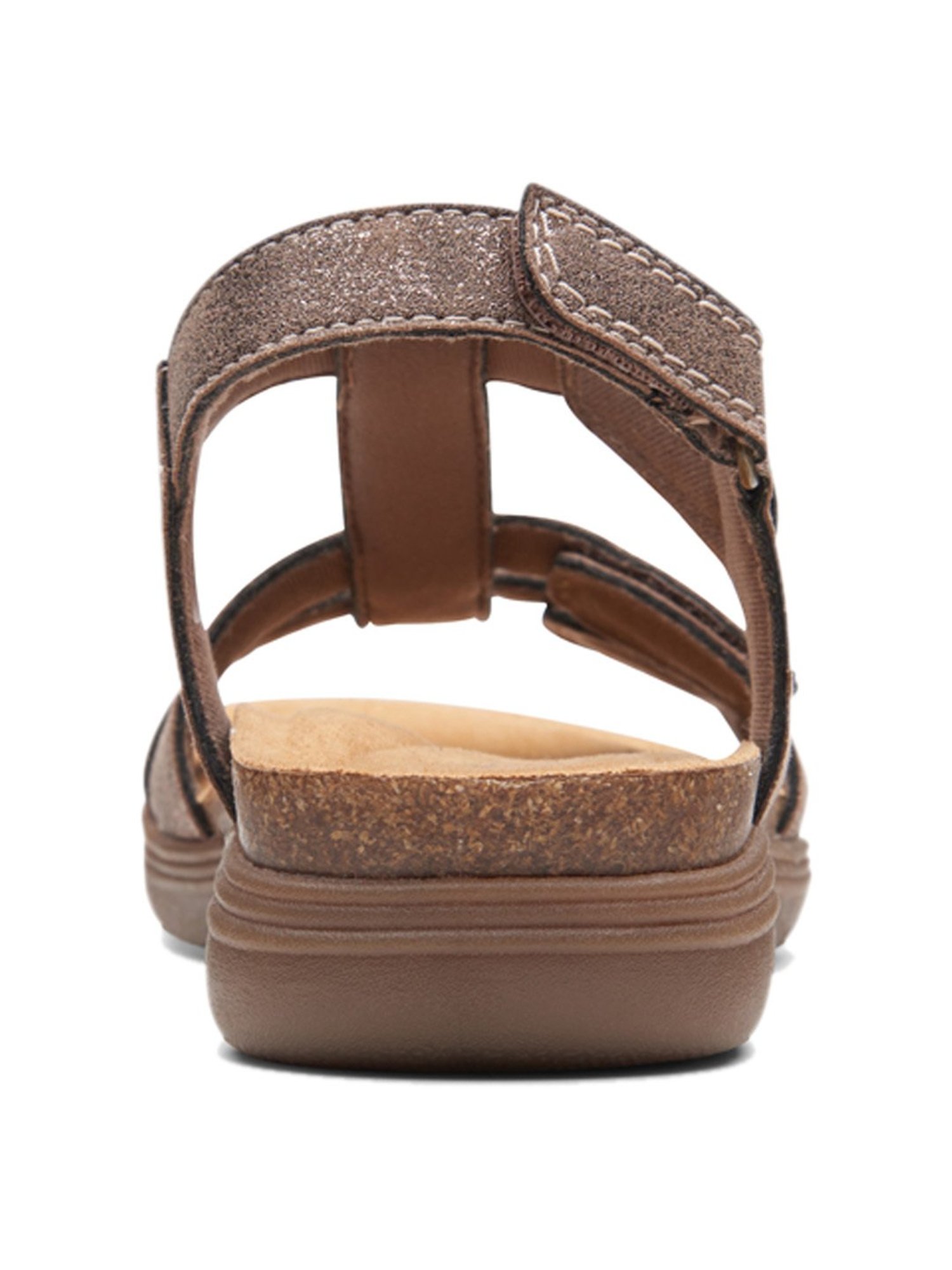 Clarks Women's April Cove Metallic Ankle Strap Wedges