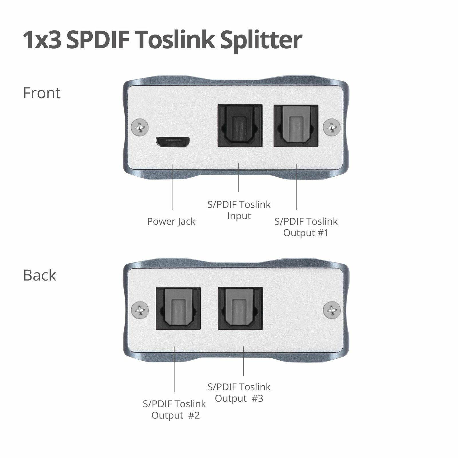 SIIG Toslink SPDIF Splitter - Digital Signal Amplifier - 1 Input and 3 Outputs