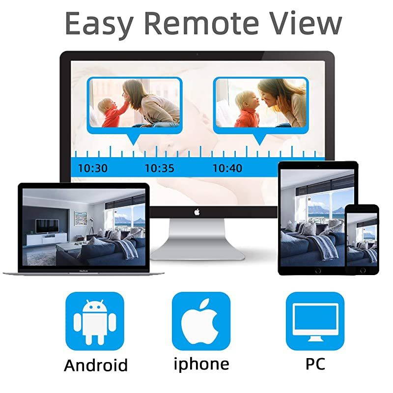 1080P Wireless Security Camera System, 8 Channel Outdoor Indoor Wireless NVR Systems 8PCS 2MP Home Surveillance IP Cameras Night Vision Motion Detection