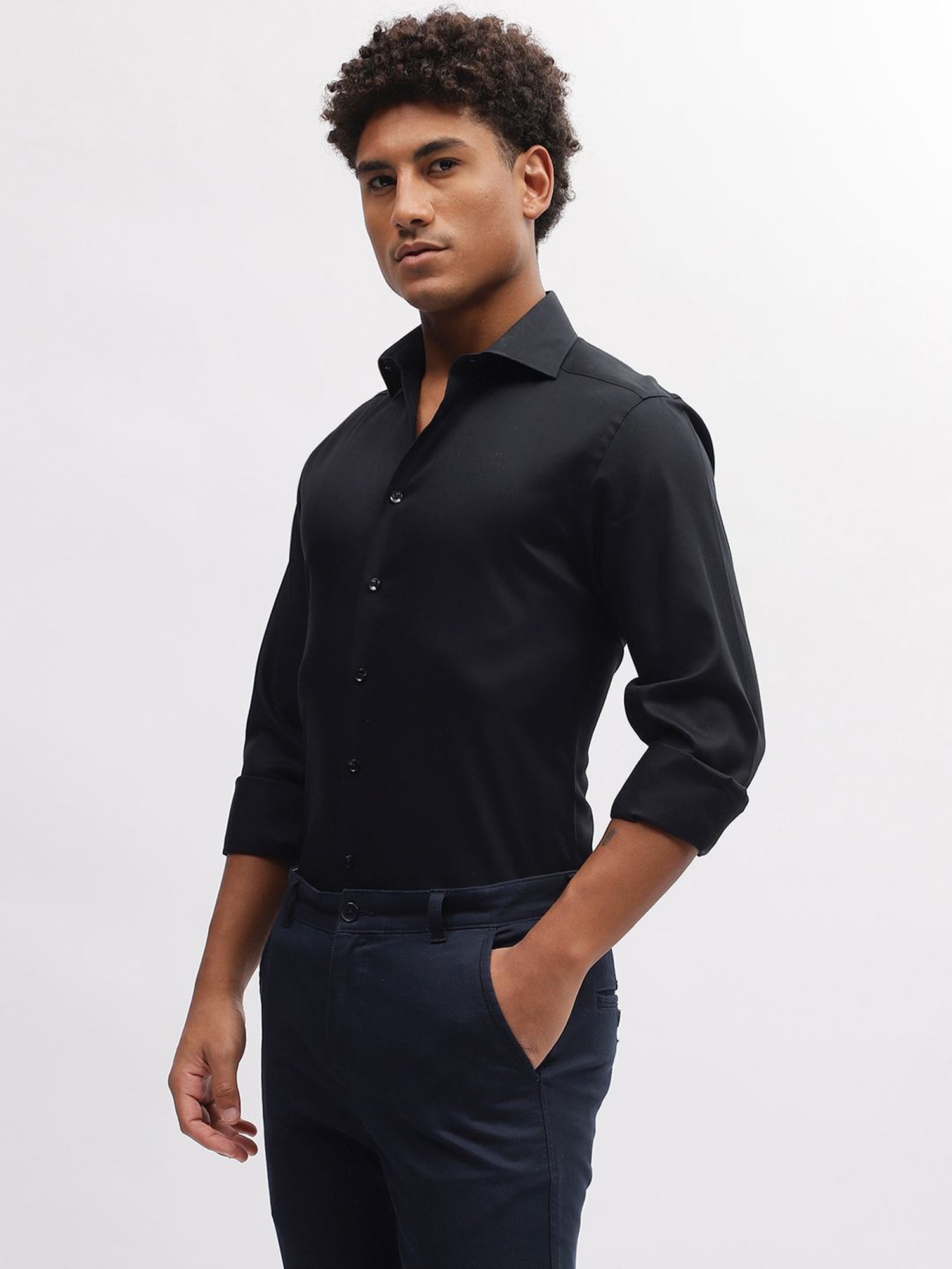 Bruun & Stengade Black Cotton Slim Fit Shirt