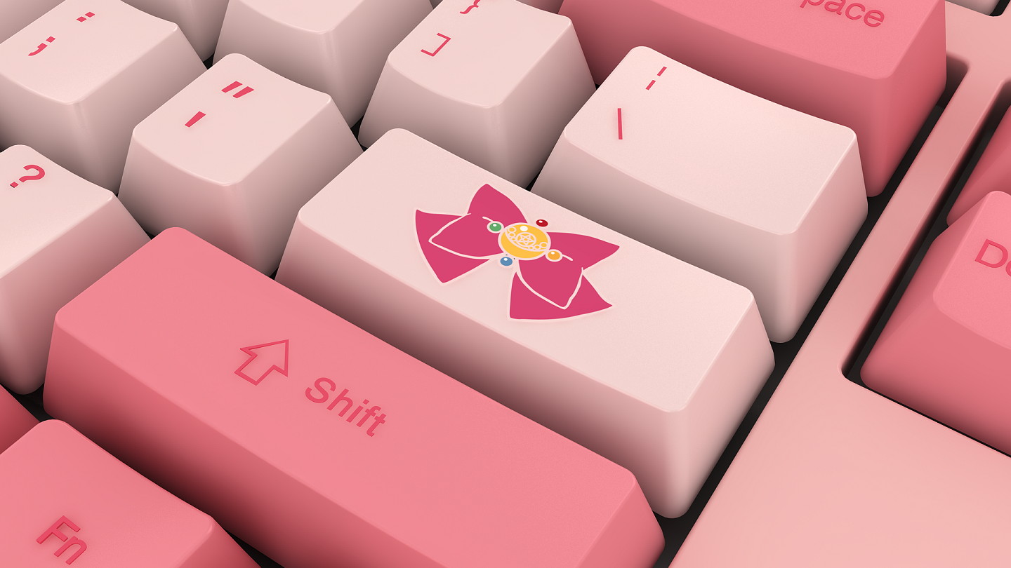 Akko 3108V2 Sailor Moon Gaming Mechanical Keyboard Pink Switch Double Shot Dye Sub PBT Keycaps NKRO Detachable USB Type-C Pink Cat Paw