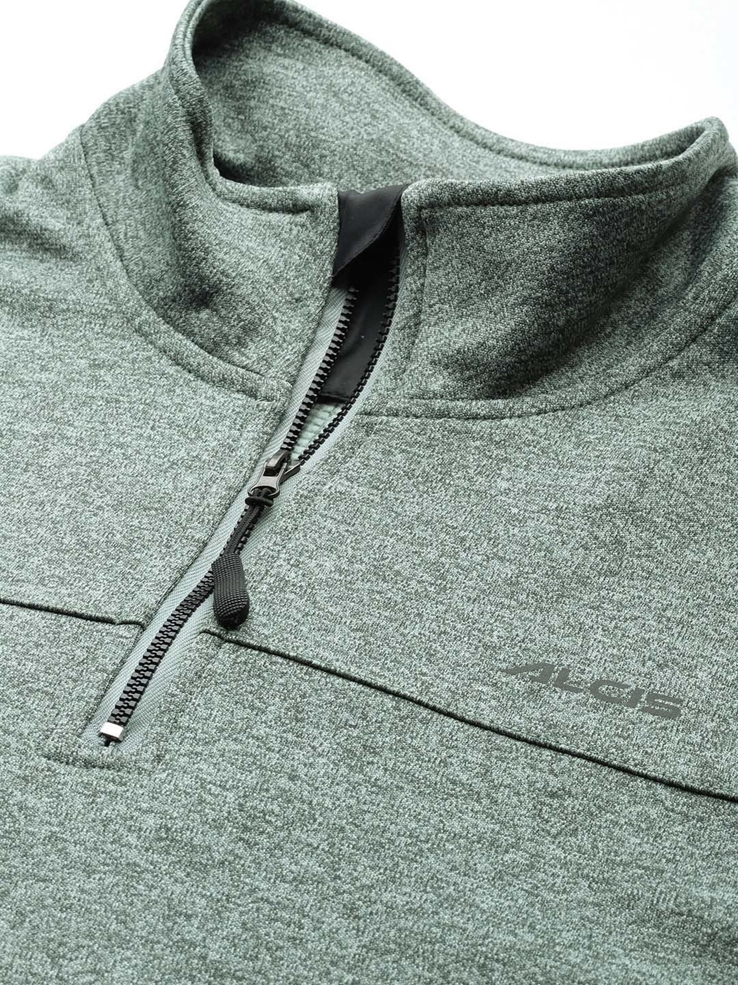 ALCIS Green Slim Fit Self Design Sweatshirt