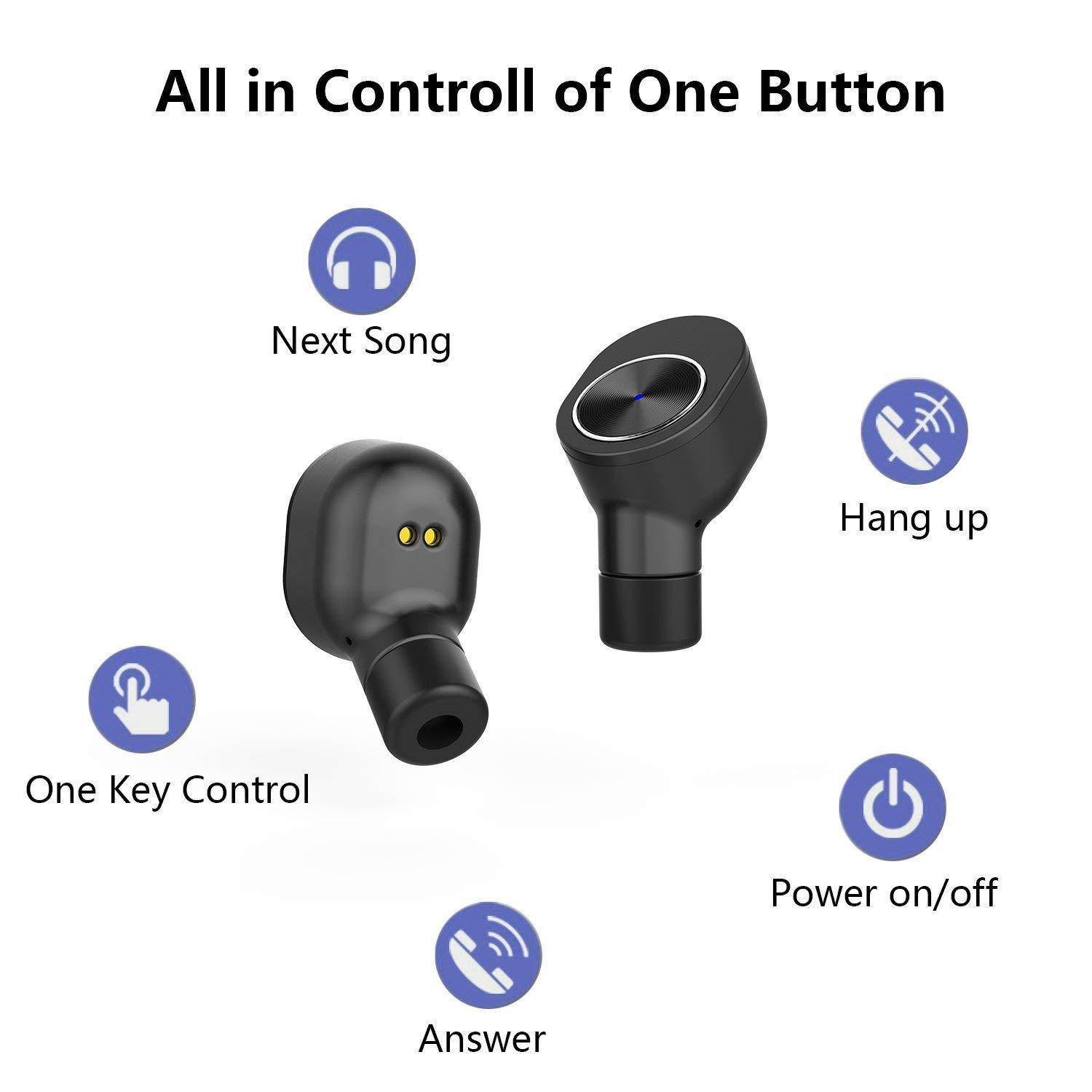 TWS Best True Wireless Bluetooth Earbuds Sweatproof Stereo Sport Headsets Hight Quality Headphone Premium Sound with Charging Case For Apple Iphone Samsung LG and Other Phone