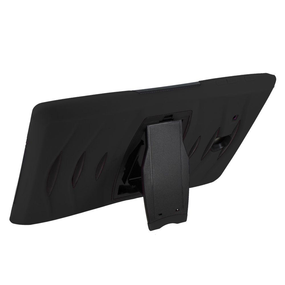 KIQ Heavy Duty Military Armor Case, Tablet Cover, Built-in Kickstand, cut-outs for camera and charging ports For Samsung Galaxy Tab A 8.0 SM-T350 (2015) (Purple)