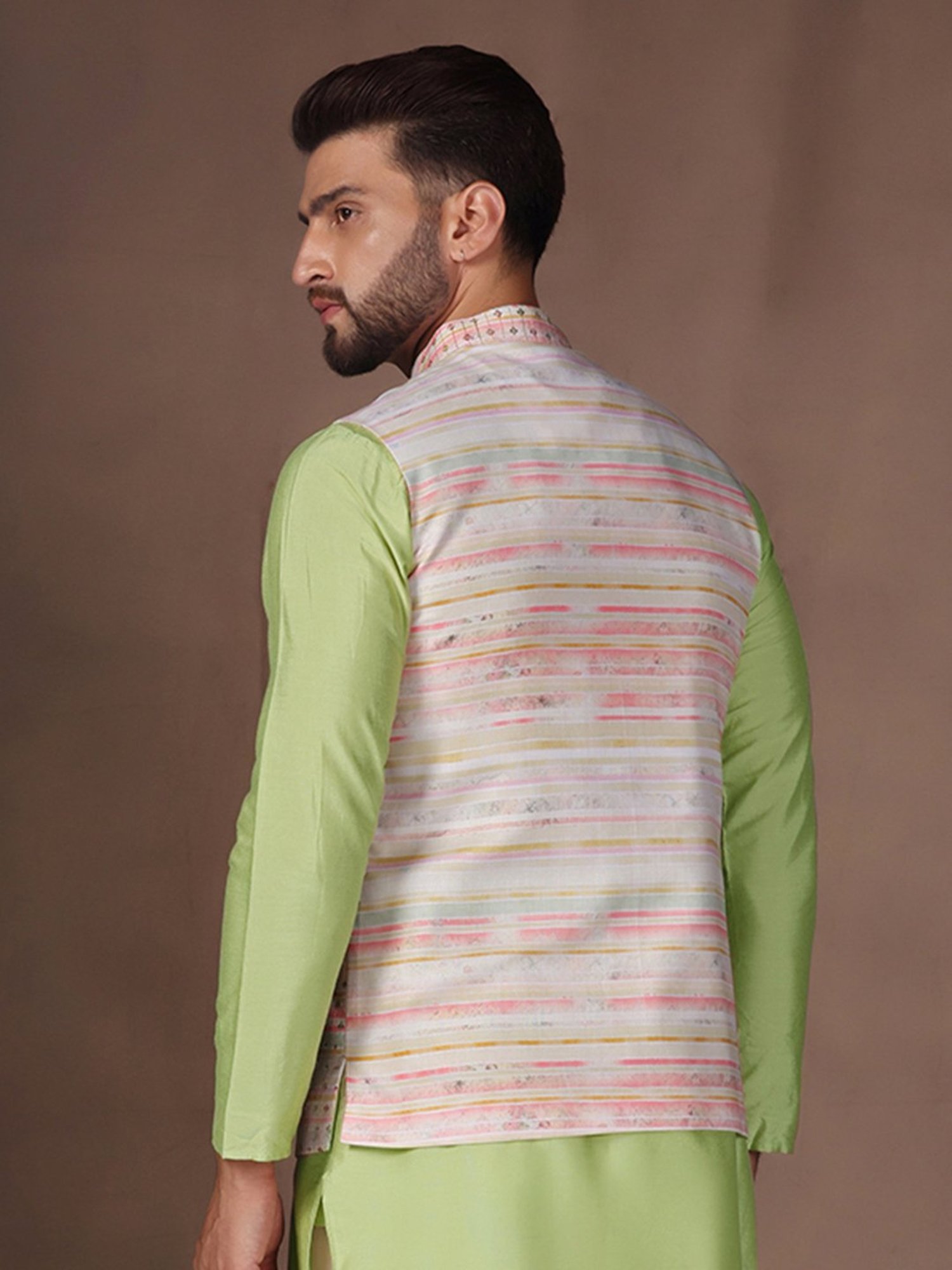 KISAH Multicolor Regular Fit Embroidered Nehru Jacket
