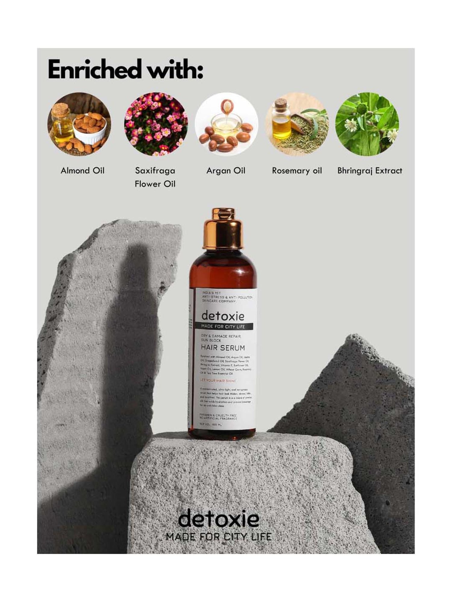 Detoxie Dry & Damage Repair Sun Block Hair Serum -100 ml