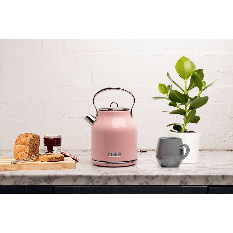 Heritage 1.7 Lt Stainless Steel Electric Kettle with Auto Shut-Off - Pink