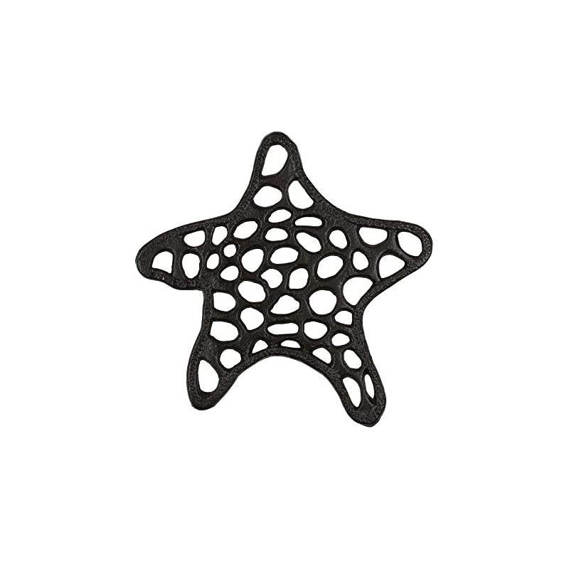 Round Cast Iron Trivet Iron Heat-Insulation Trivet Non-Slip Potholders with Rubber Pegs Vintage Pattern for Kitchen Dining Table Decor Round Dia. 6.7"