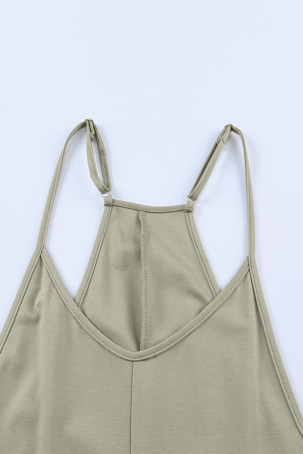 Rose Tan Solid Self Tied Straps Pleated Wide Leg Jumpsuit