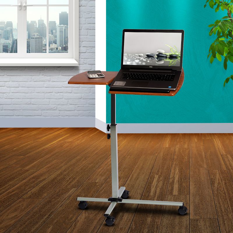 Mobile Laptop Cart Steel Mahogany - Techni Mobili