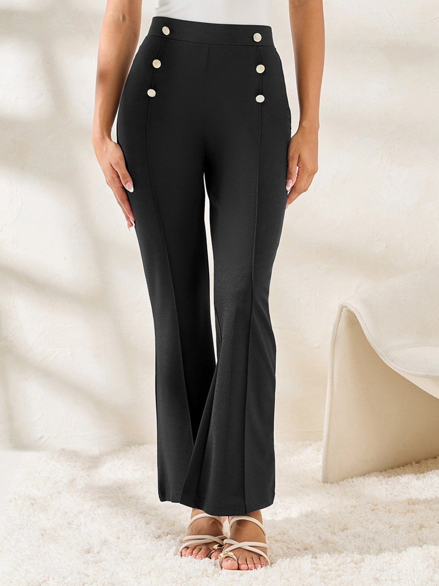 Styli Black Relaxed Fit Leggings