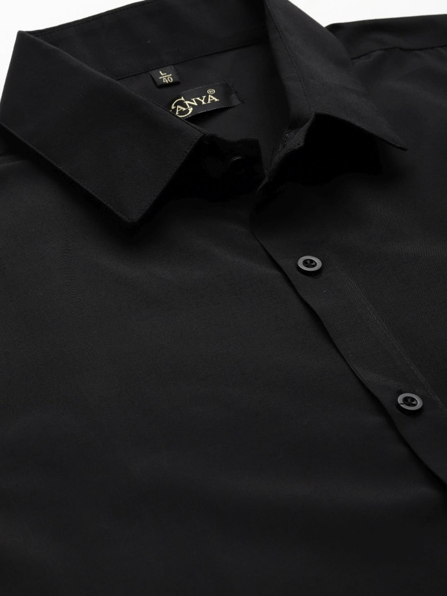 Sojanya Black Cotton Regular Fit Shirt