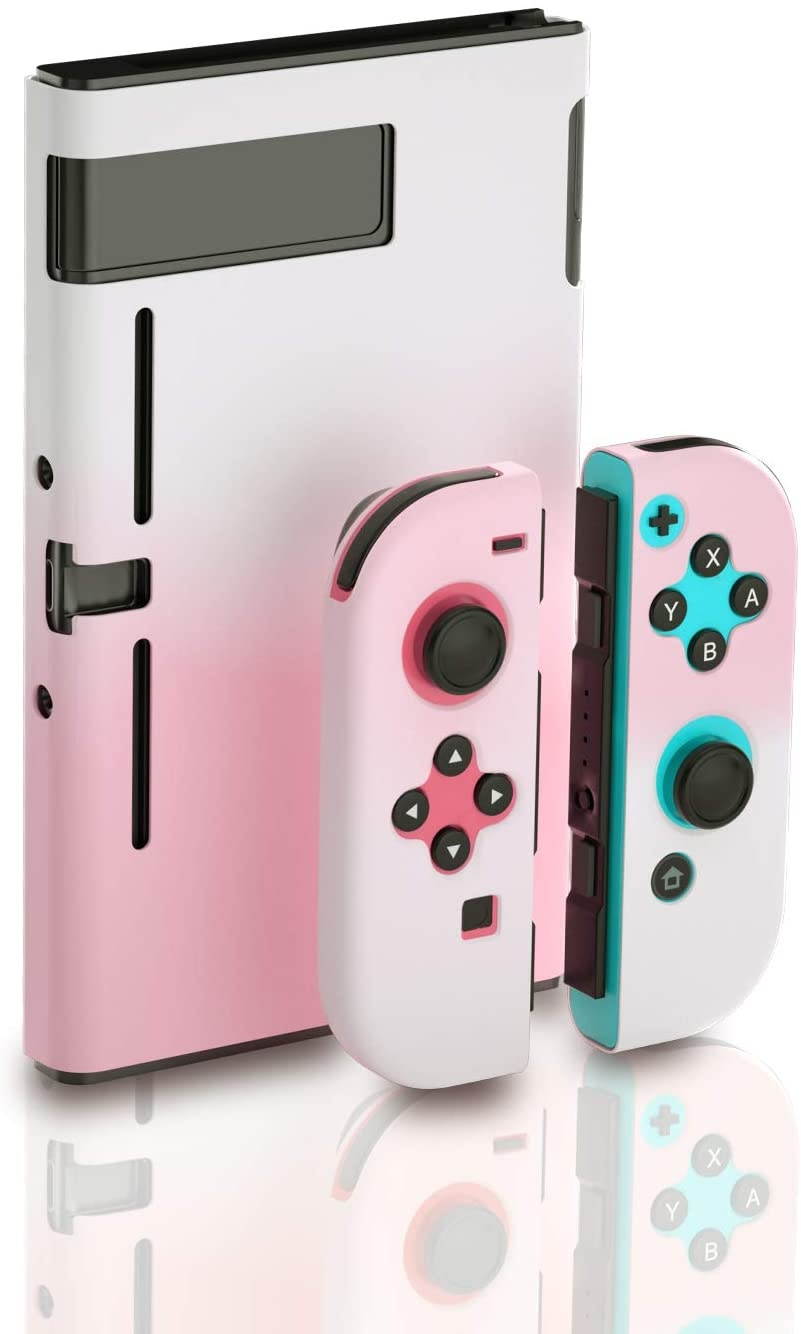 Dockable Case for Nintendo Switch, Hard Case for Nintendo Switch - Pink White