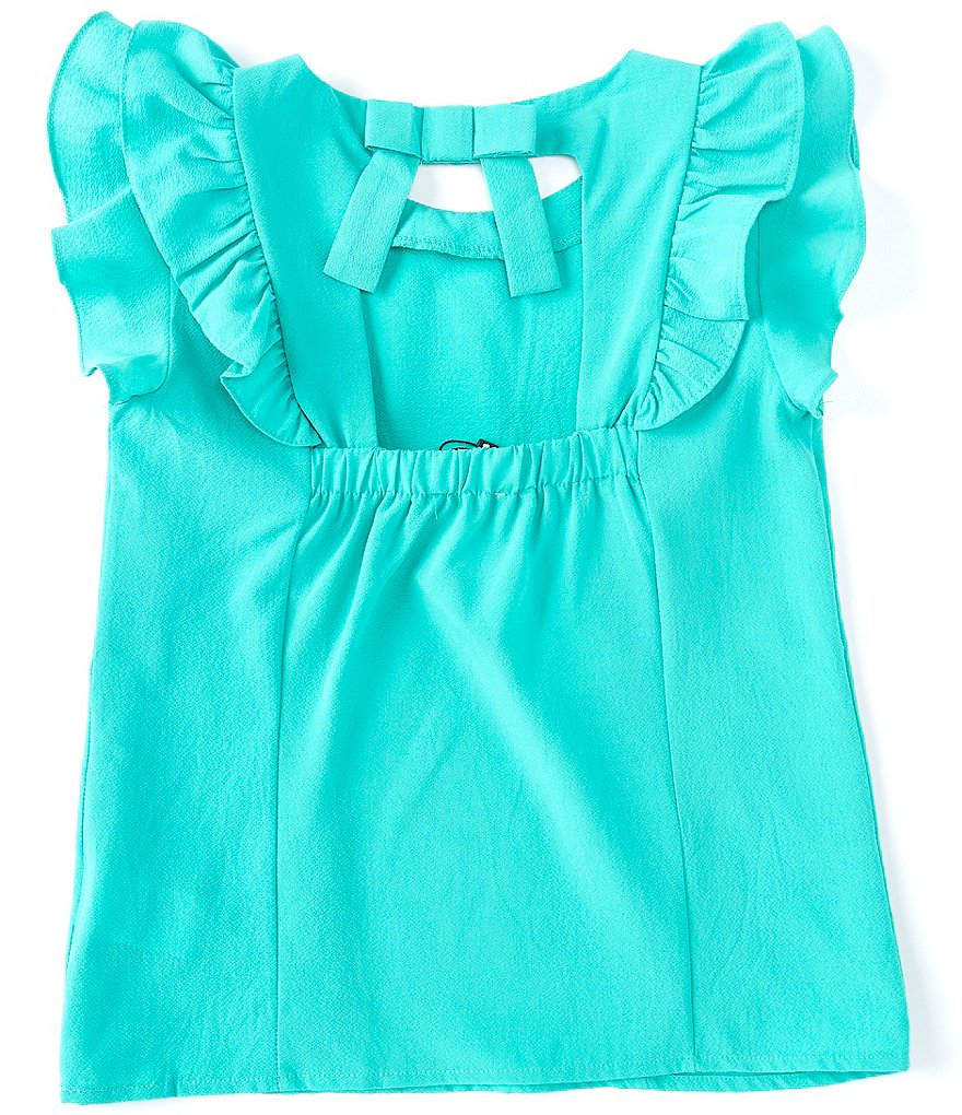 Mini Molly Big Girls 8-14 Ruffle-Sleeve Bow-Back Top