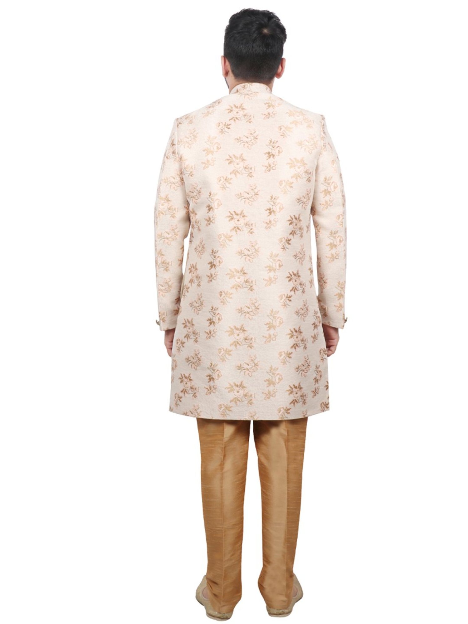 SG RAJASAHAB Peach Regular Fit Printed Kurta Set