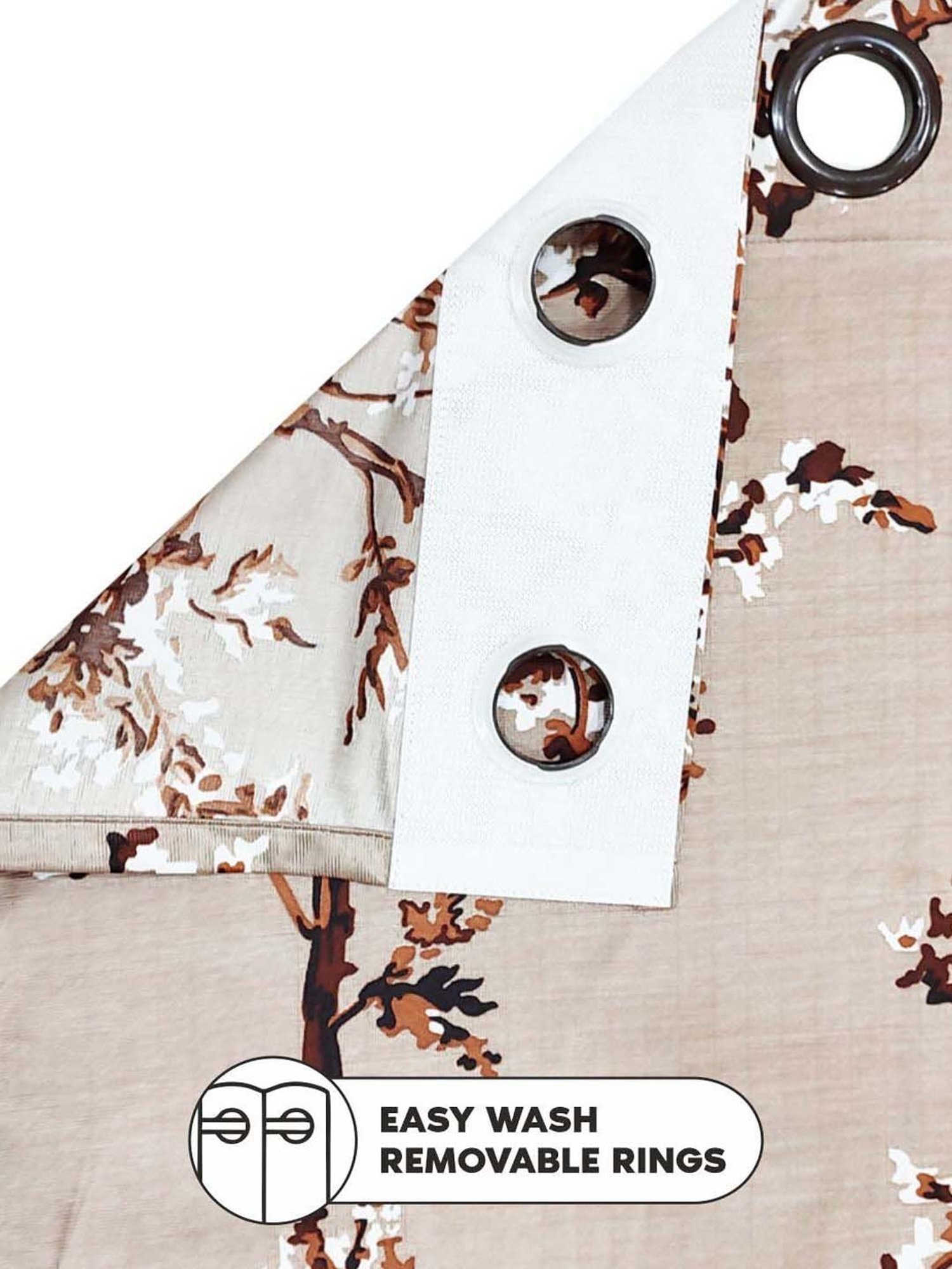 Bianca SANTORO Brown Faux Silk 7 Ft. Door Curtain - Set of 2