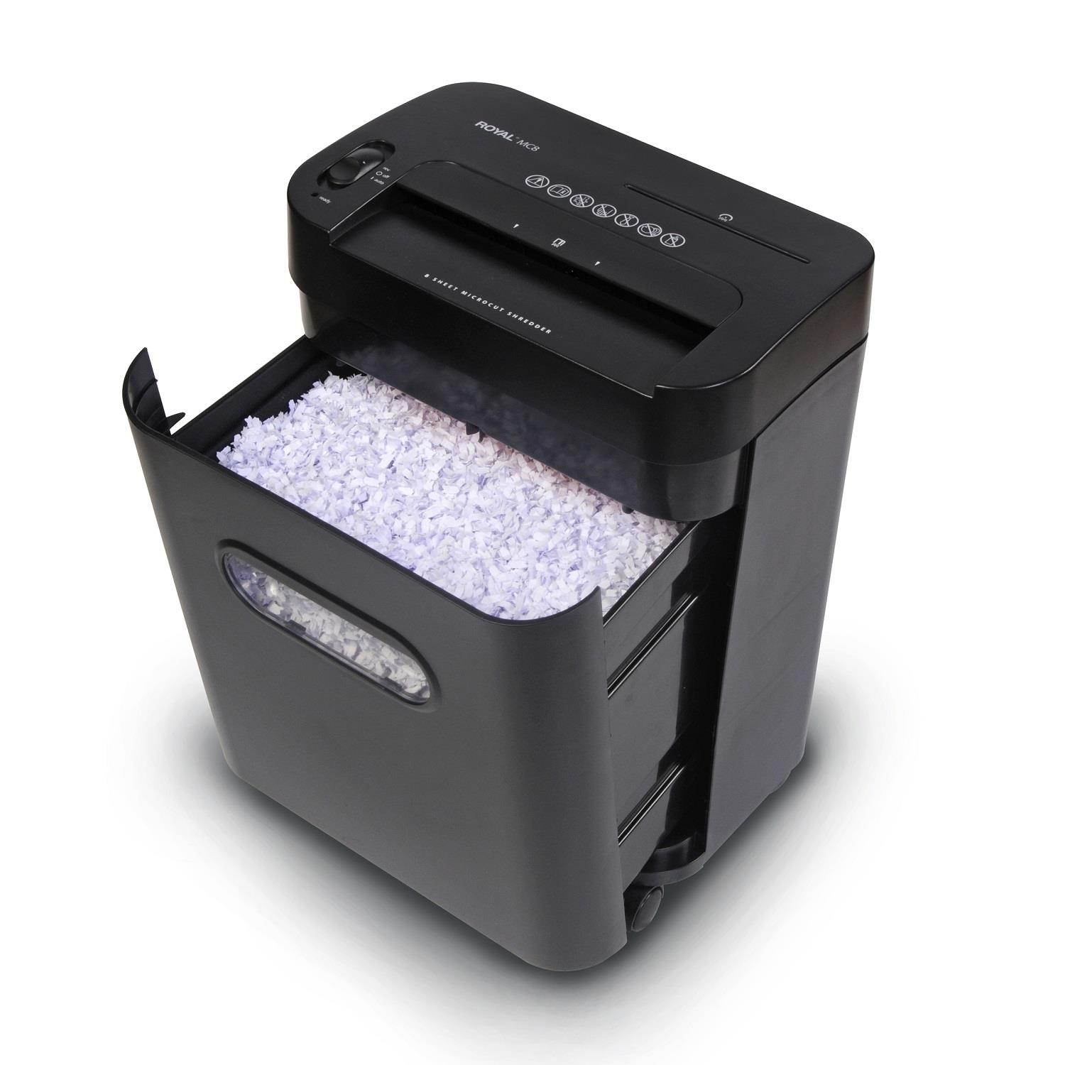 Royal - 29349C - Royal MC8 Micro-Cut Shredder (8 sheet) - Micro Cut - 8 Per Pass - for shredding CD, DVD, Credit Card,