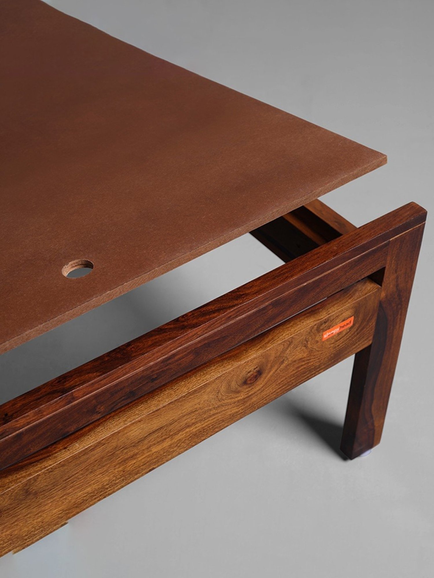 Sleepyhead V Teak Brown Sheesham Wood King Size Bed